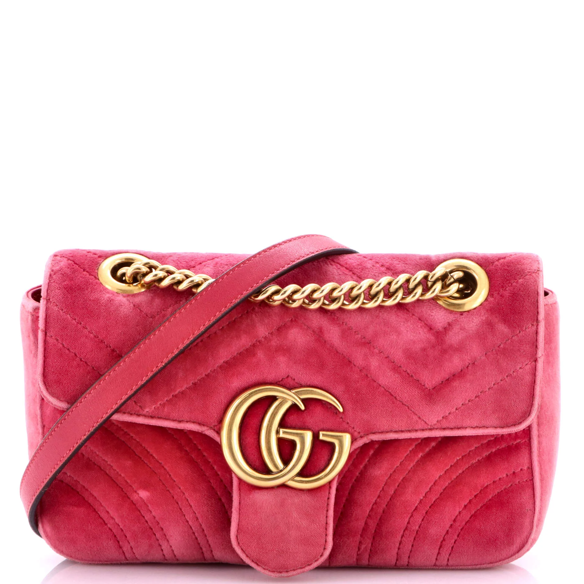GG Marmont Flap Bag Matelasse Velvet Mini