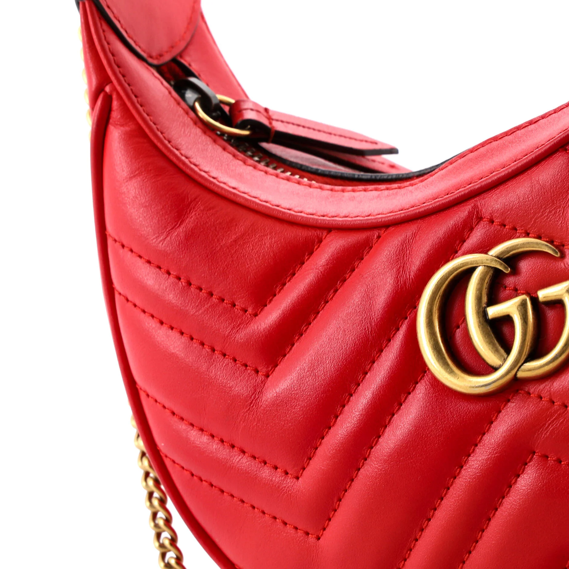 GG Marmont Half Moon Hobo Matelasse Leather Mini - Image 7