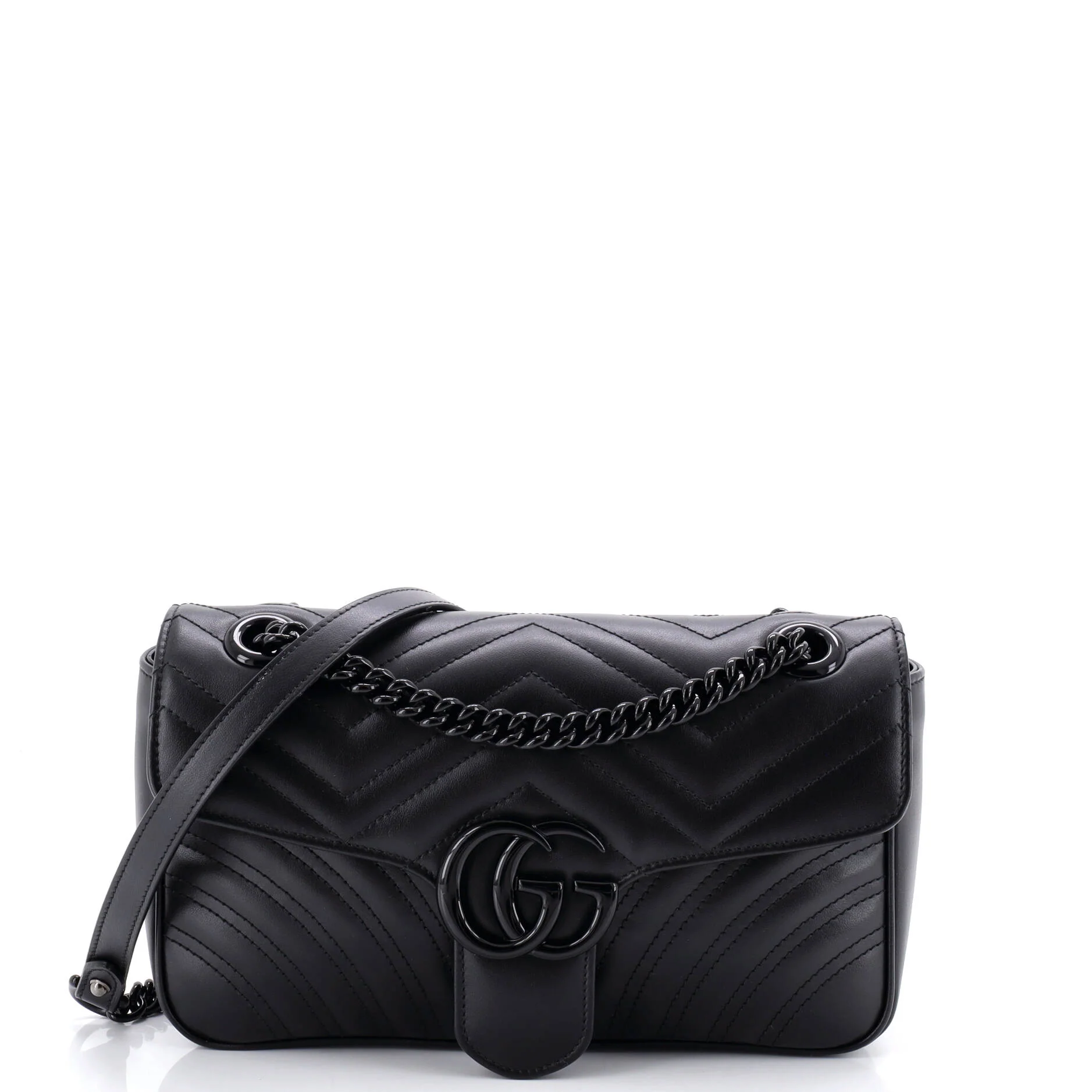 GG Marmont Monochrome Flap Bag Matelasse Leather Small