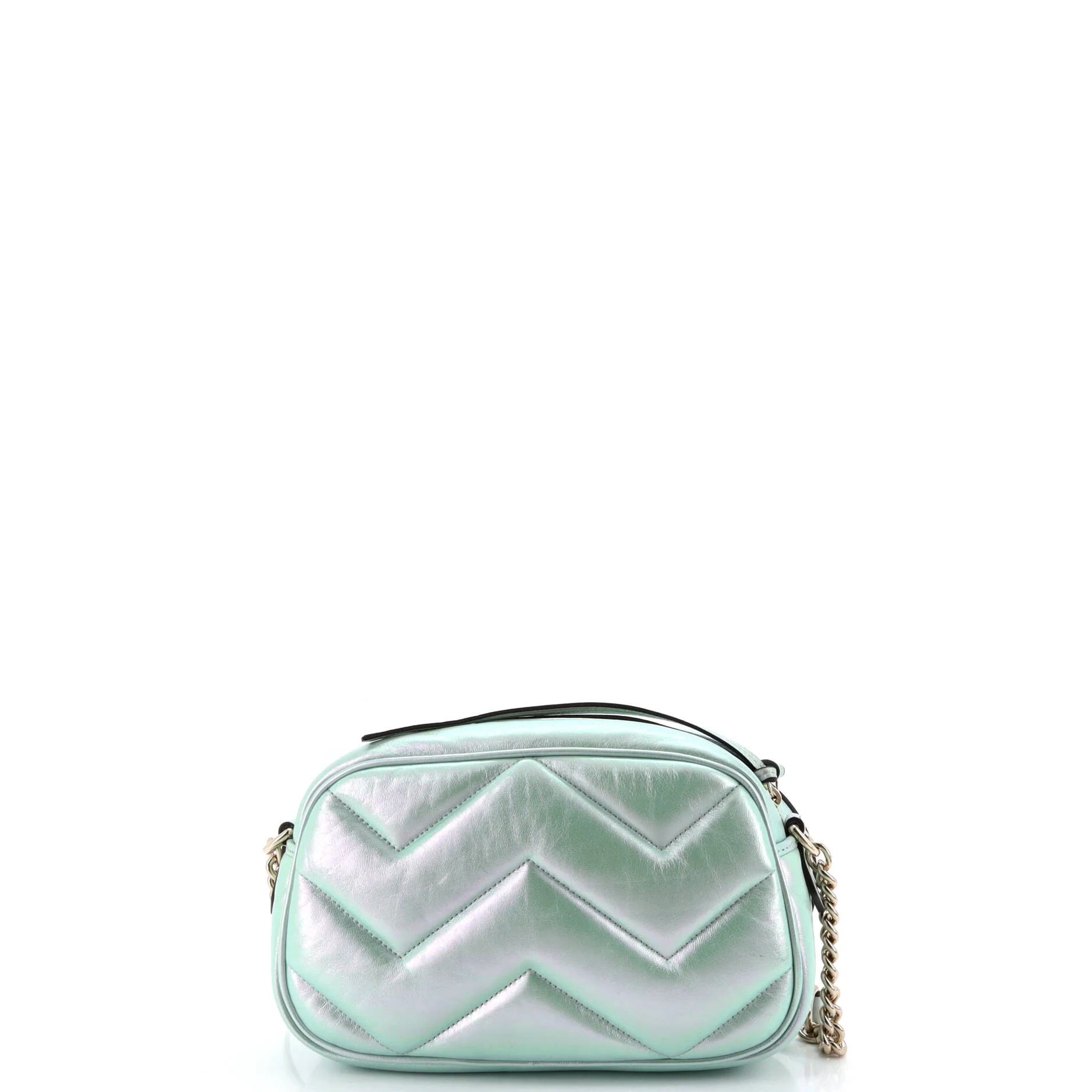 GG Marmont Shoulder Bag Chevron Iridescent Leather Small - Image 3
