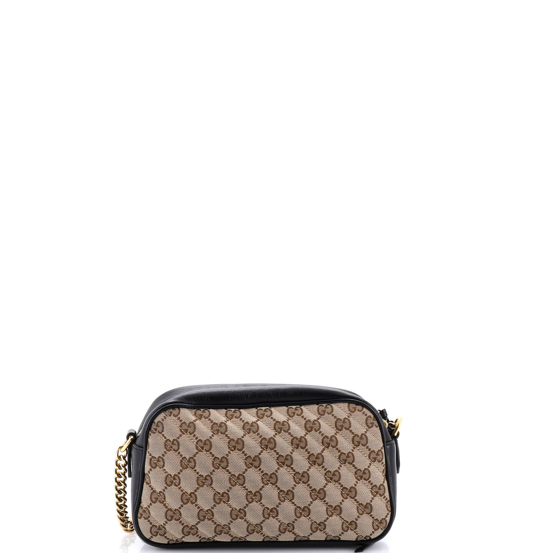 GG Marmont Shoulder Bag Diagonal Quilted GG Canvas with Leather Small - Image 3