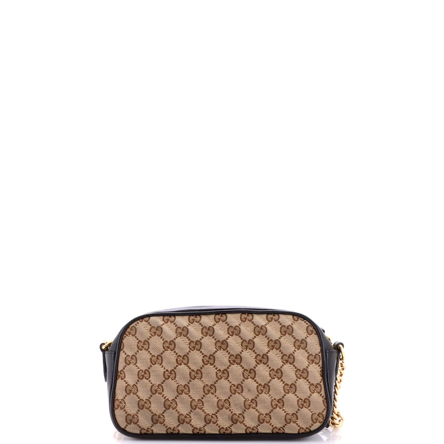 GG Marmont Shoulder Bag Diagonal Quilted GG Canvas with Leather Small - Image 3
