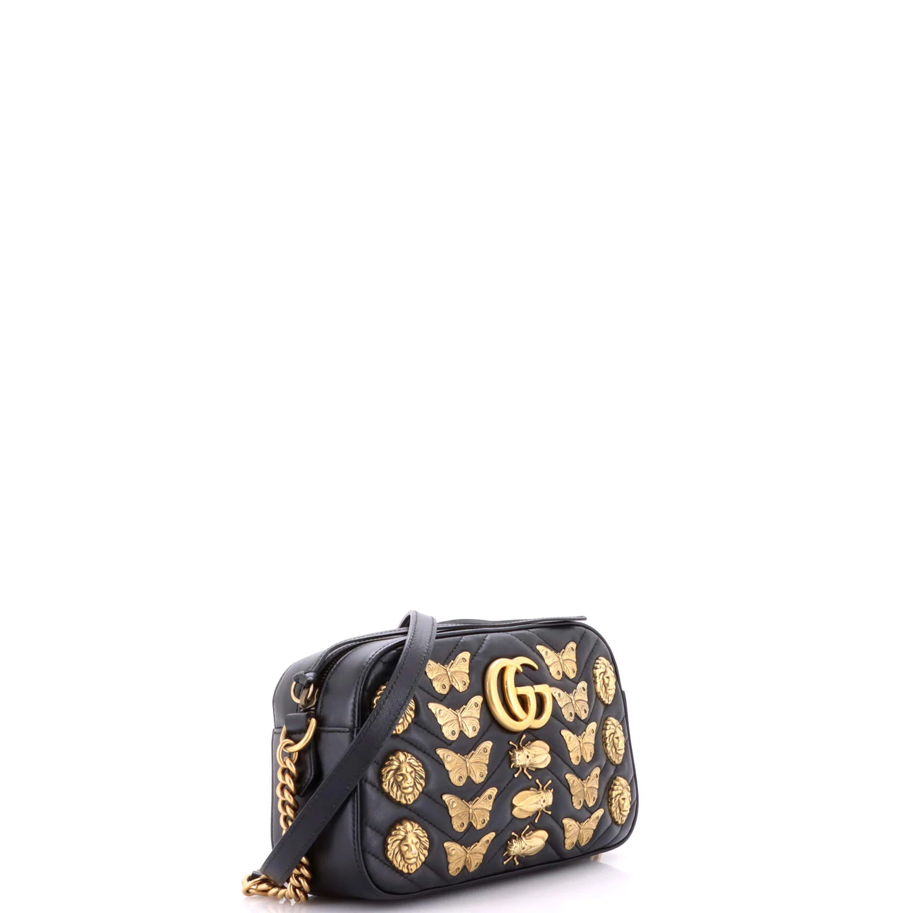 GG Marmont Shoulder Bag Embellished Matelasse Leather Small - Image 2