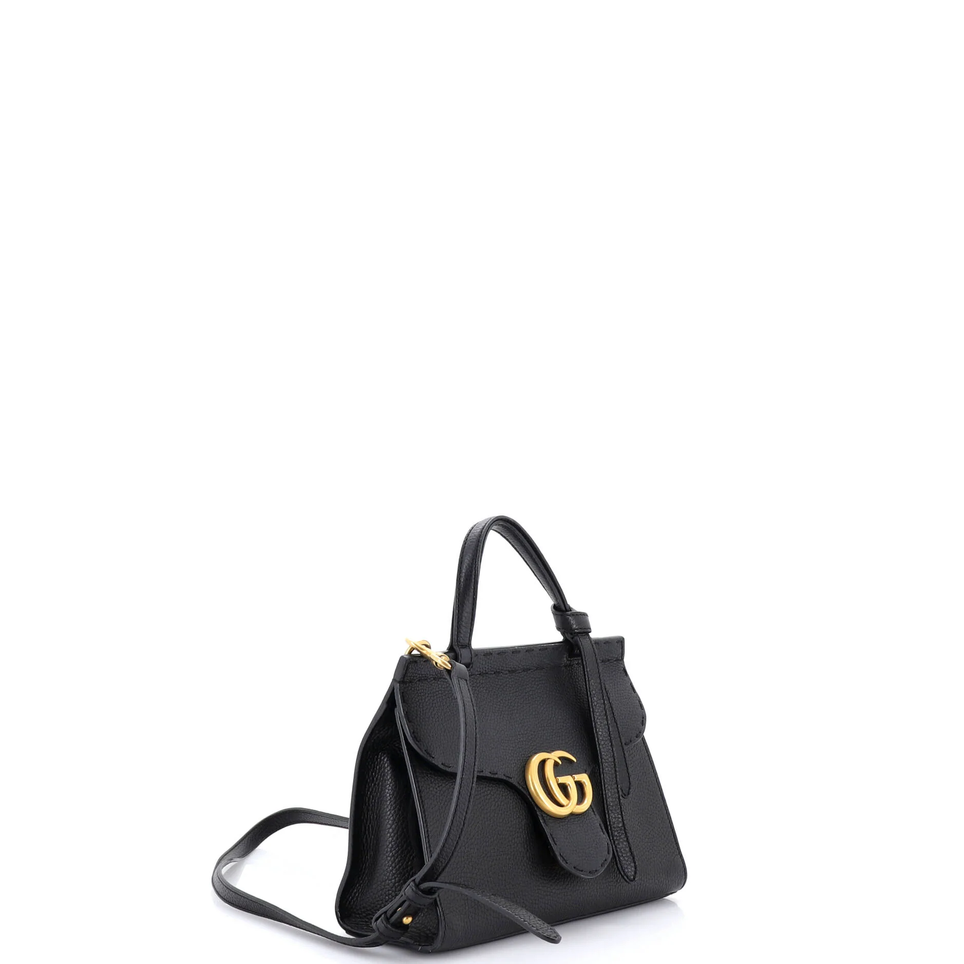 GG Marmont Top Handle Bag Leather Mini - Image 2