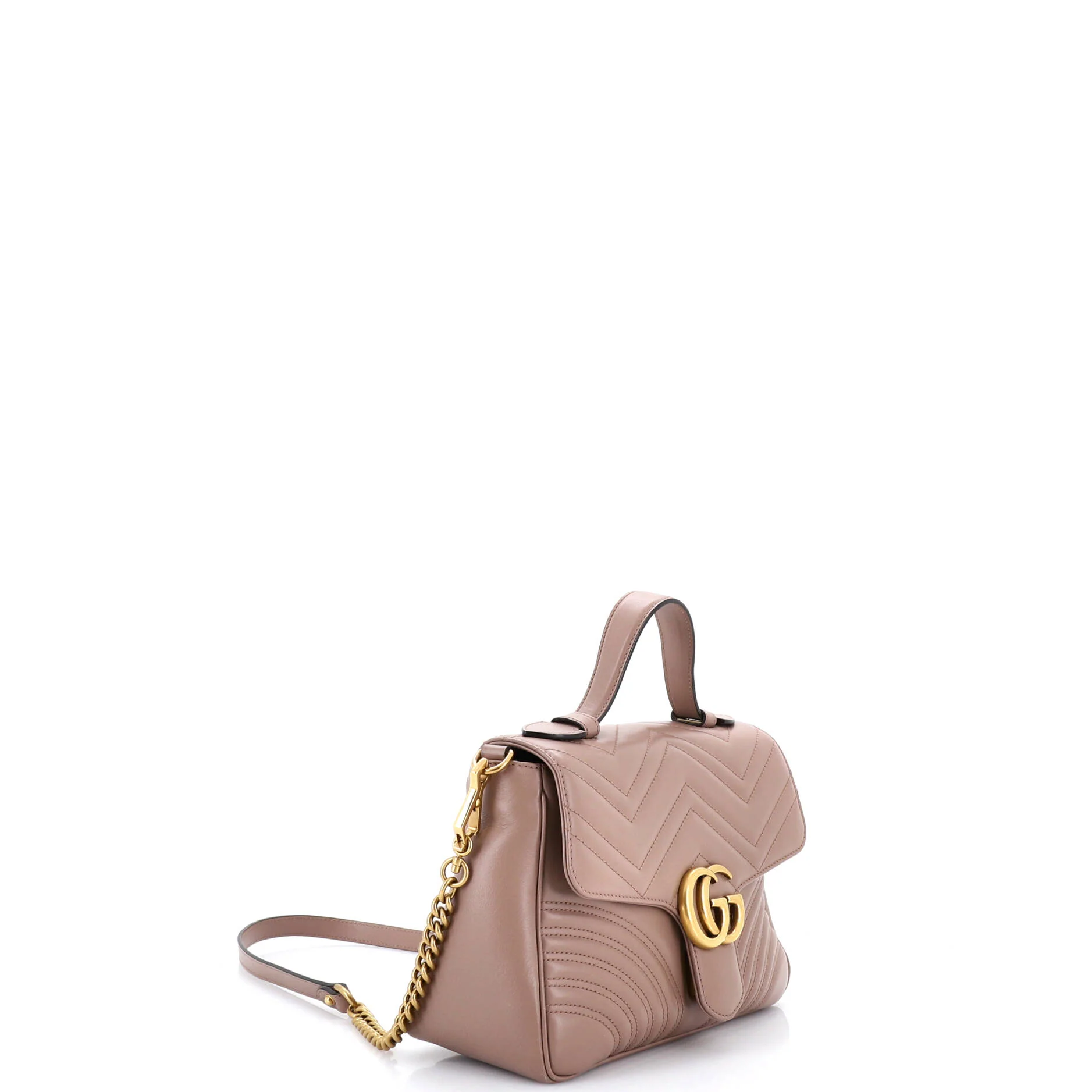 GG Marmont Top Handle Flap Bag Matelasse Leather Small - Image 2