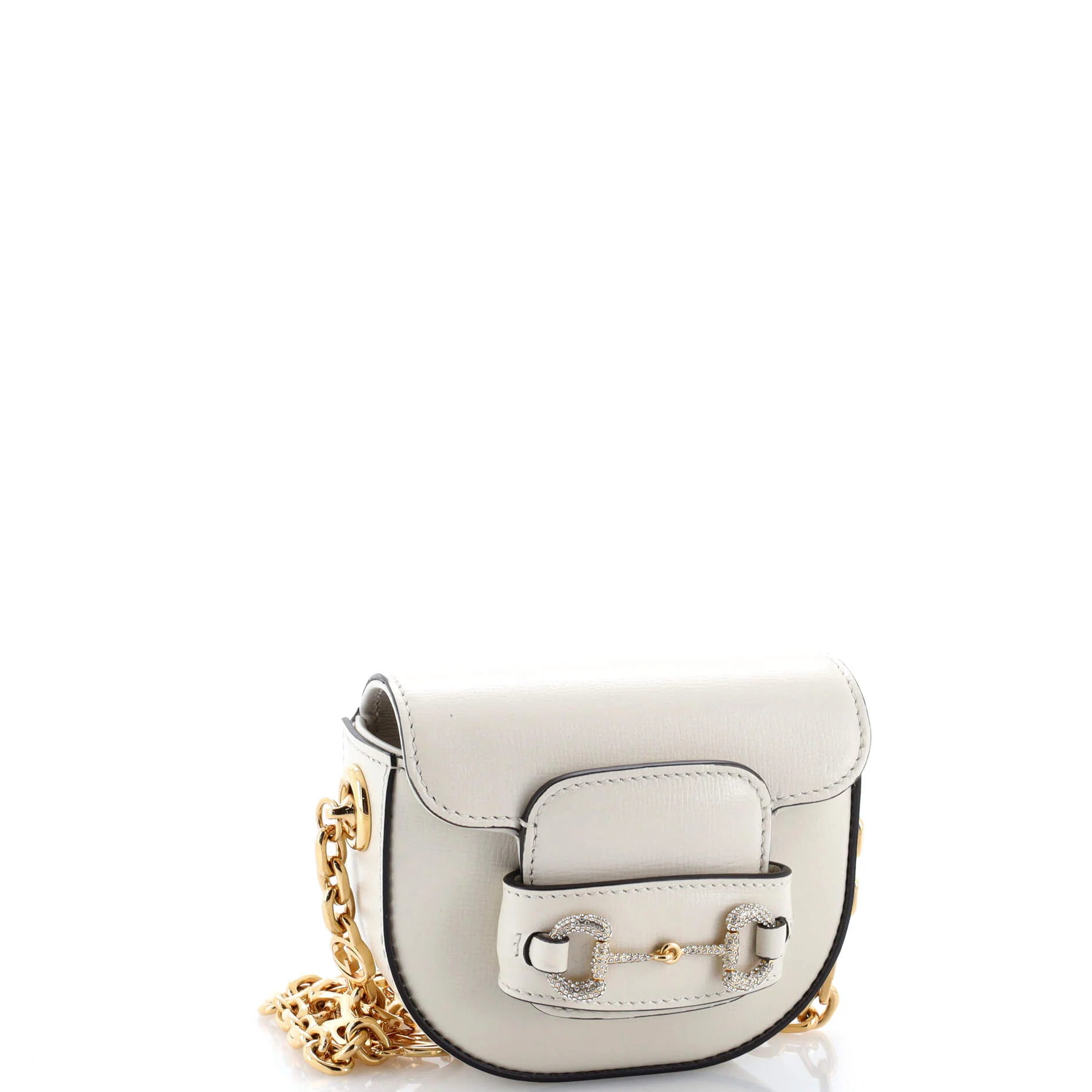 Horsebit 1955 Chain Convertible Belt Bag Leather with Crystal Detail Mini - Image 2