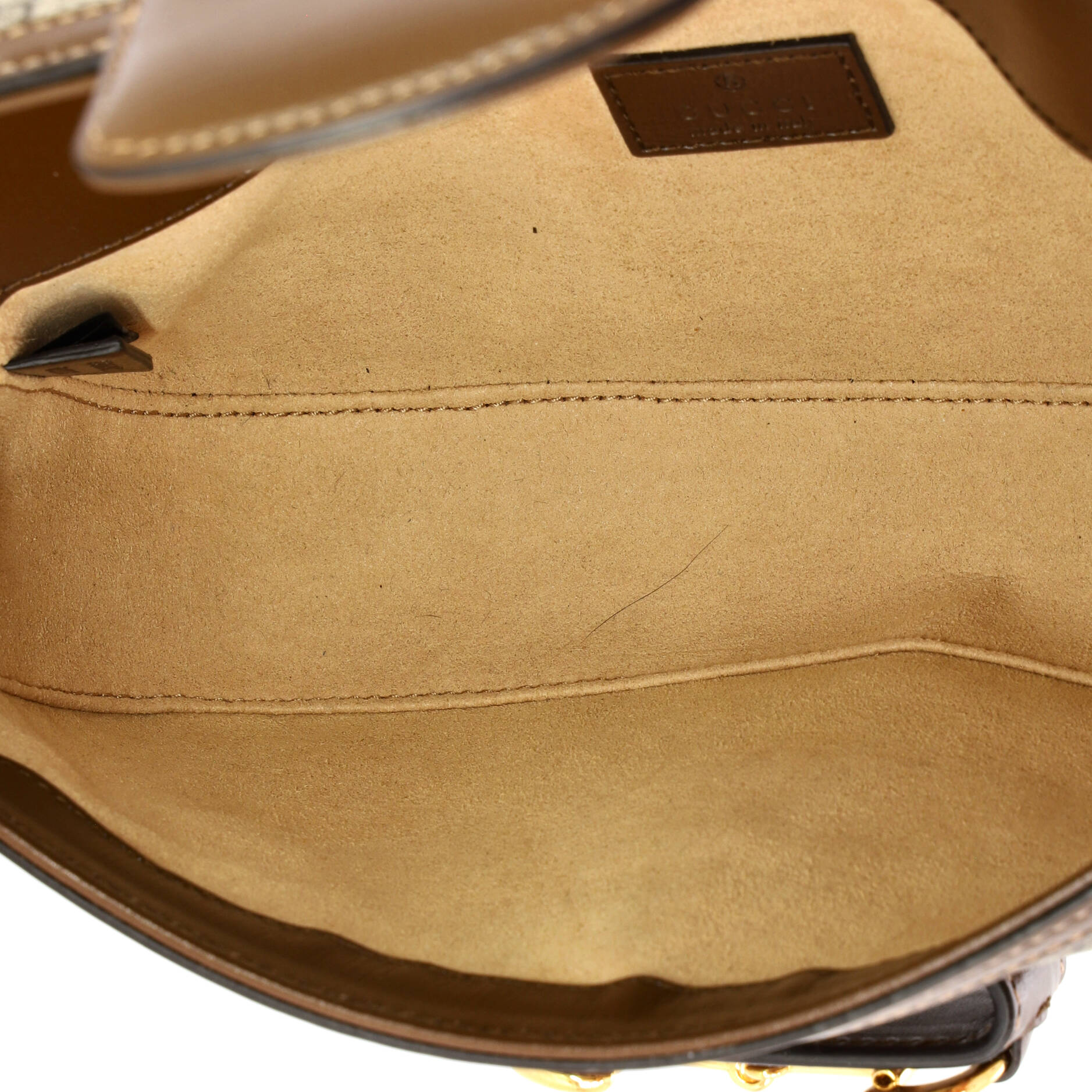 Horsebit 1955 Shoulder Bag GG Coated Canvas with Leather East West - Image 5