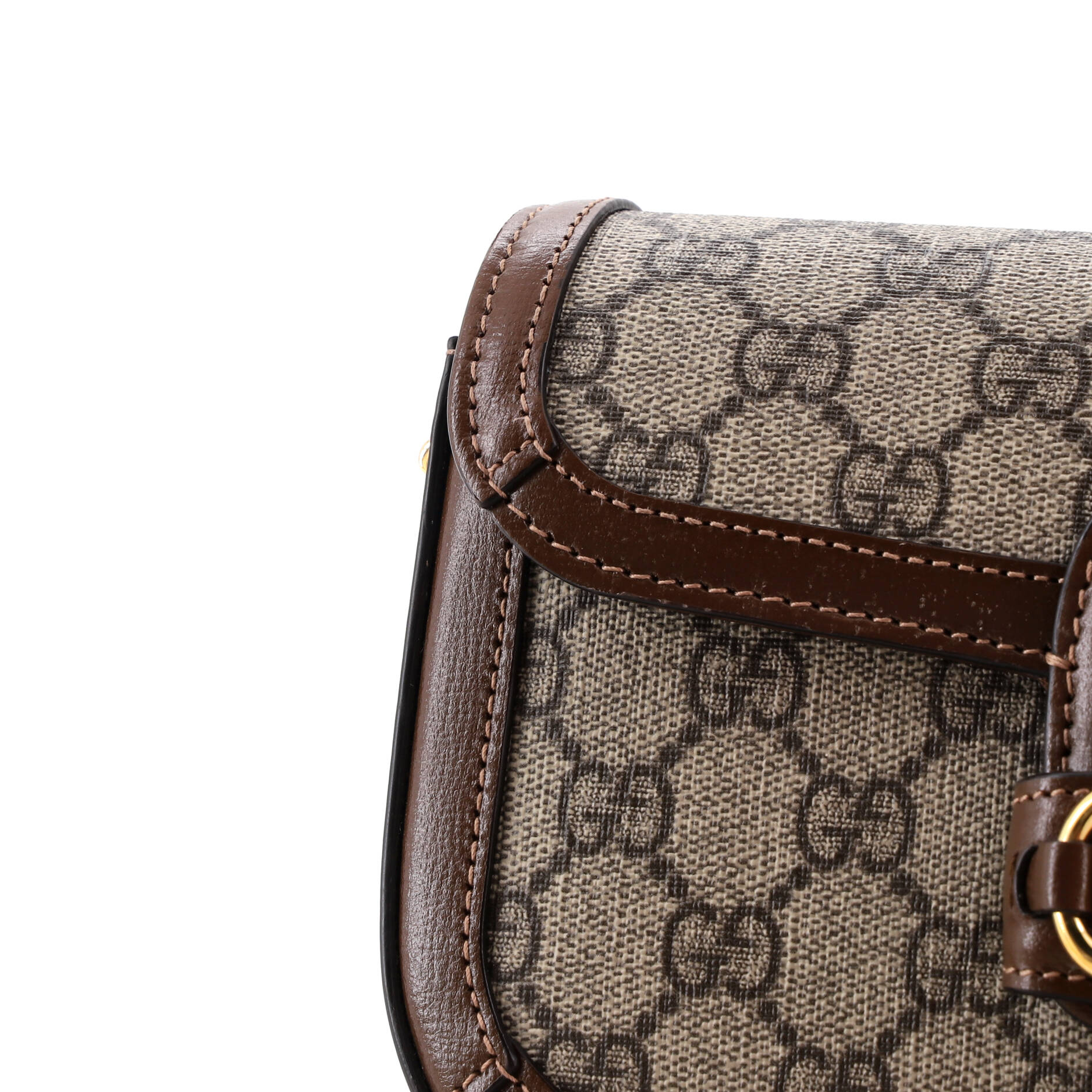 Horsebit 1955 Shoulder Bag GG Coated Canvas with Leather East West - Image 7