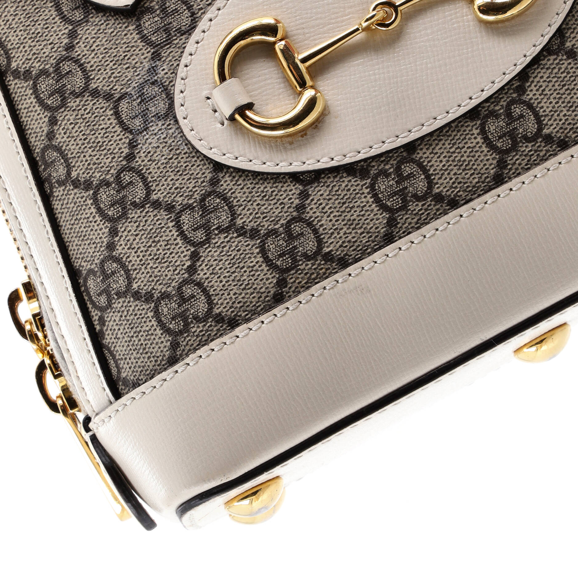 Horsebit 1955 Top Handle Bag GG Coated Canvas with Leather Mini - Image 7