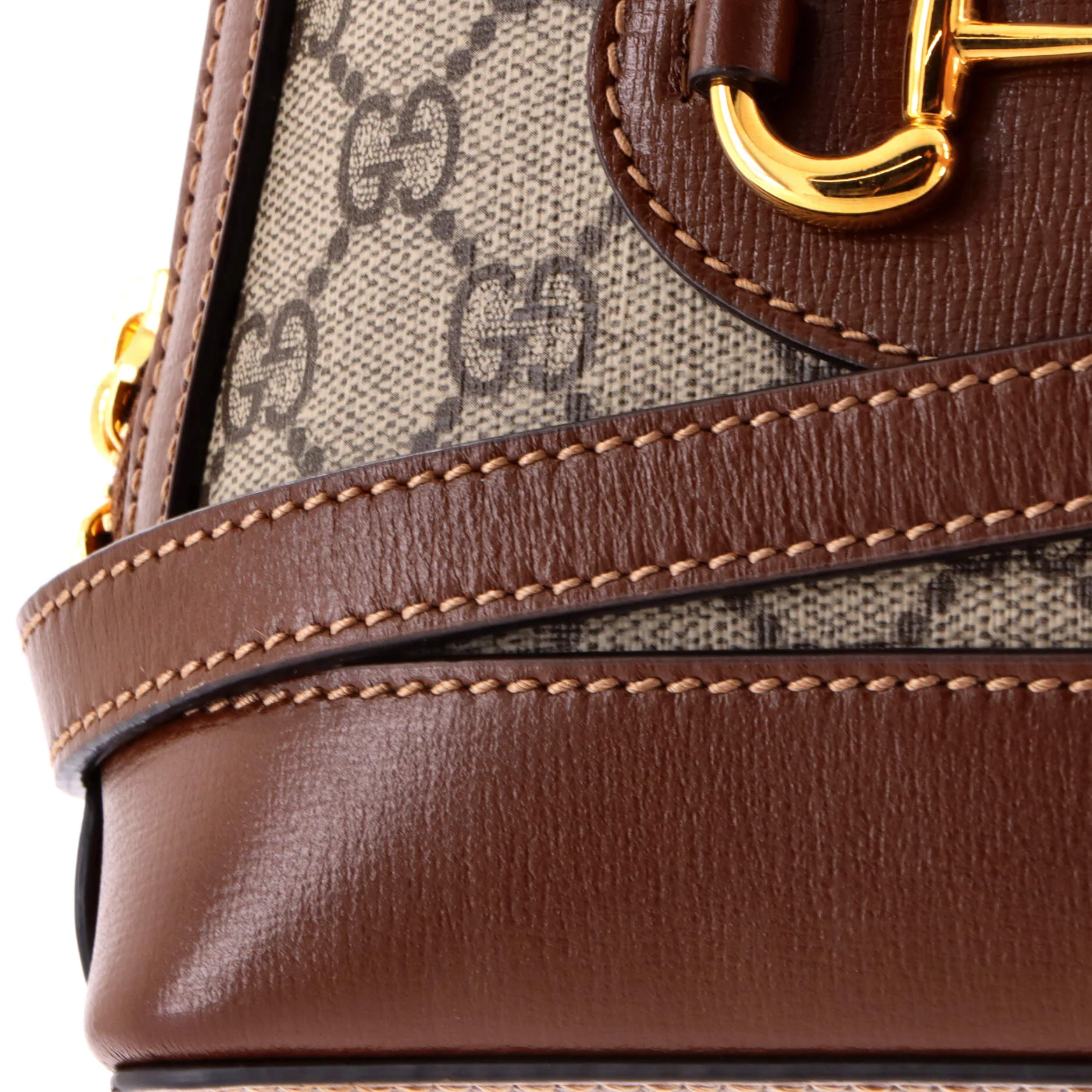 Horsebit 1955 Top Handle Bag GG Coated Canvas with Leather Mini - Image 7