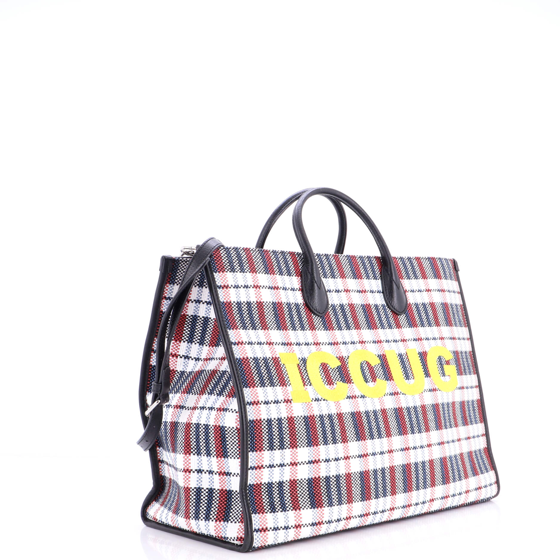 ICCUG Tote Embroidered Faux Raffia Large - Image 2