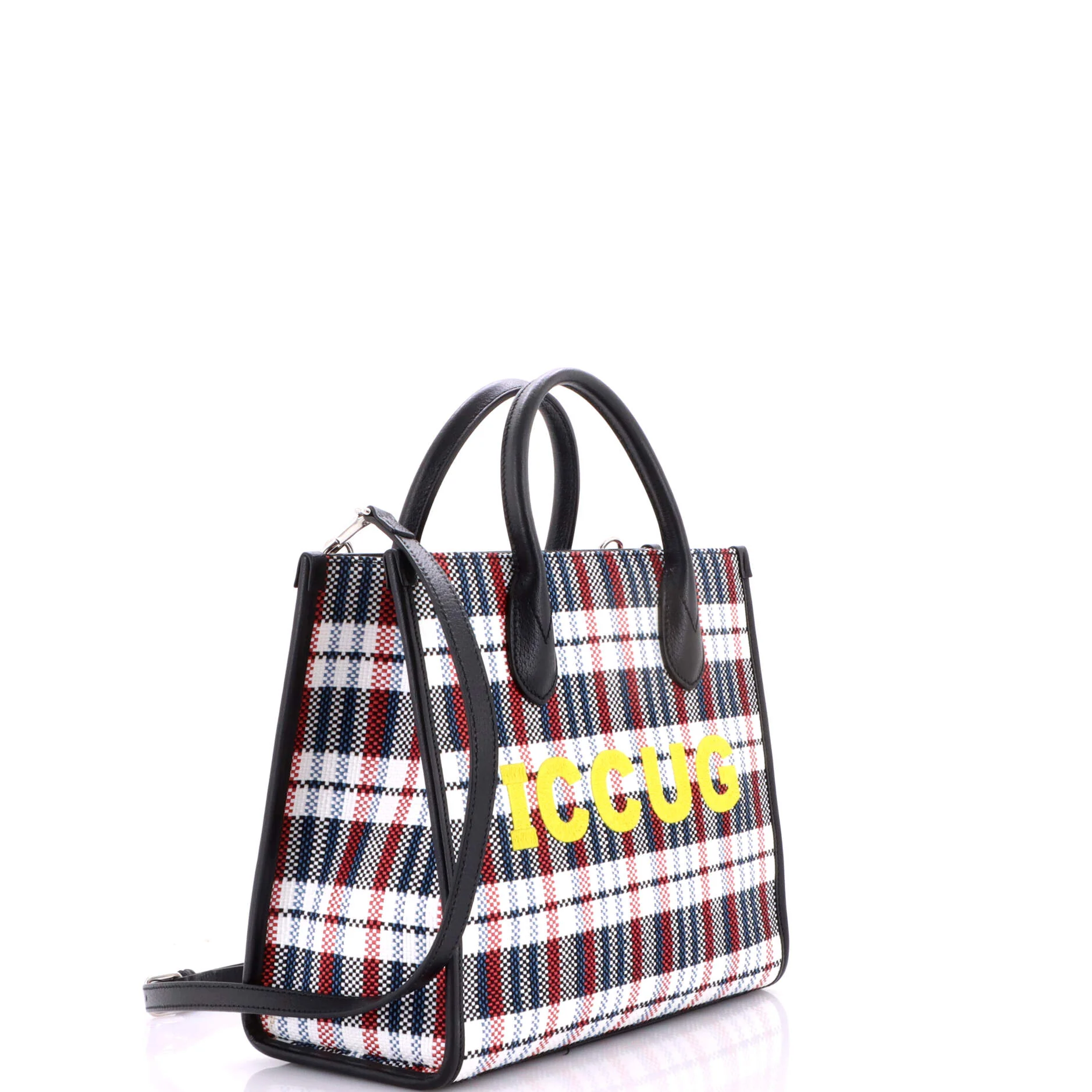 ICCUG Tote Embroidered Faux Raffia Small - Image 2