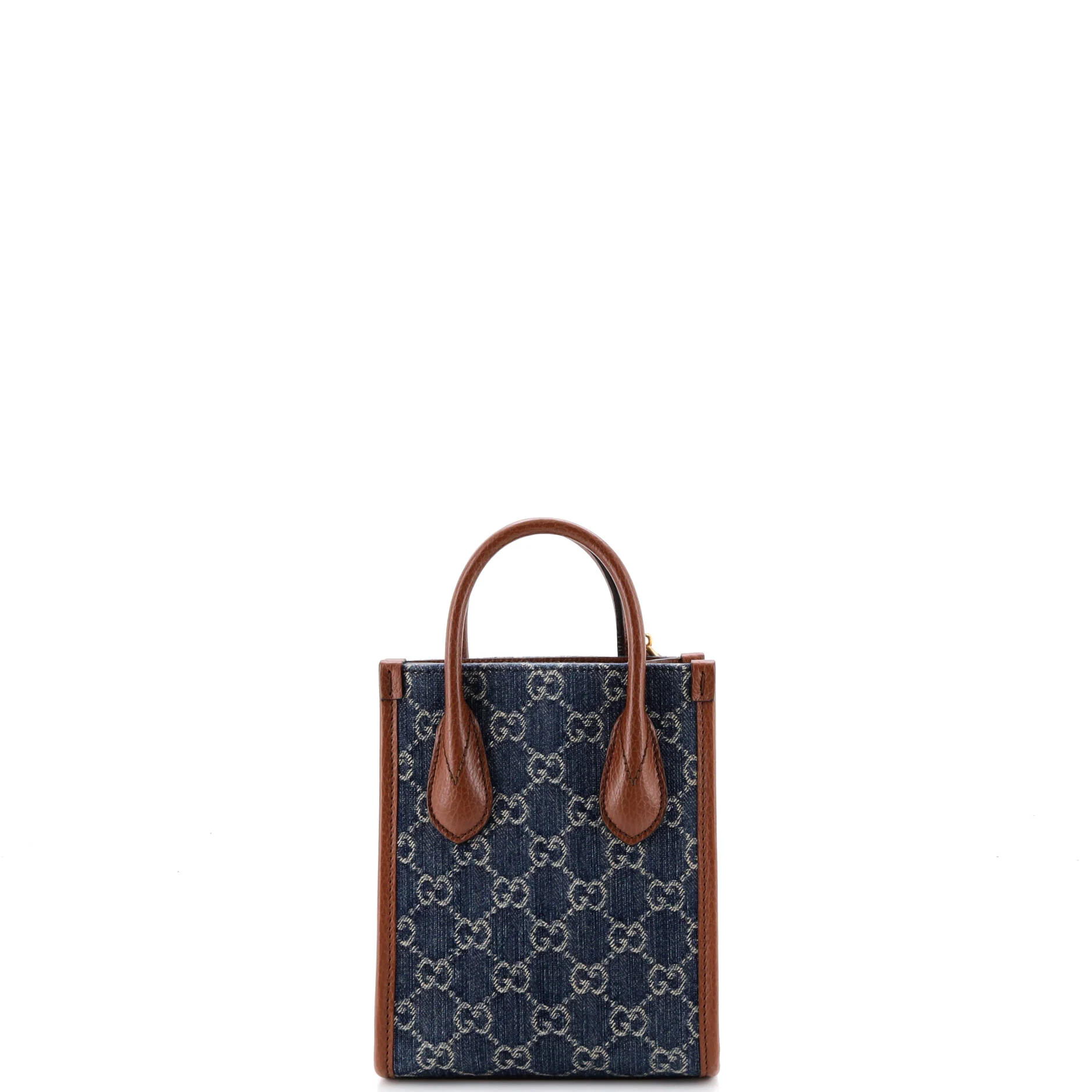 Interlocking G Patch Tote GG Denim Mini - Image 3