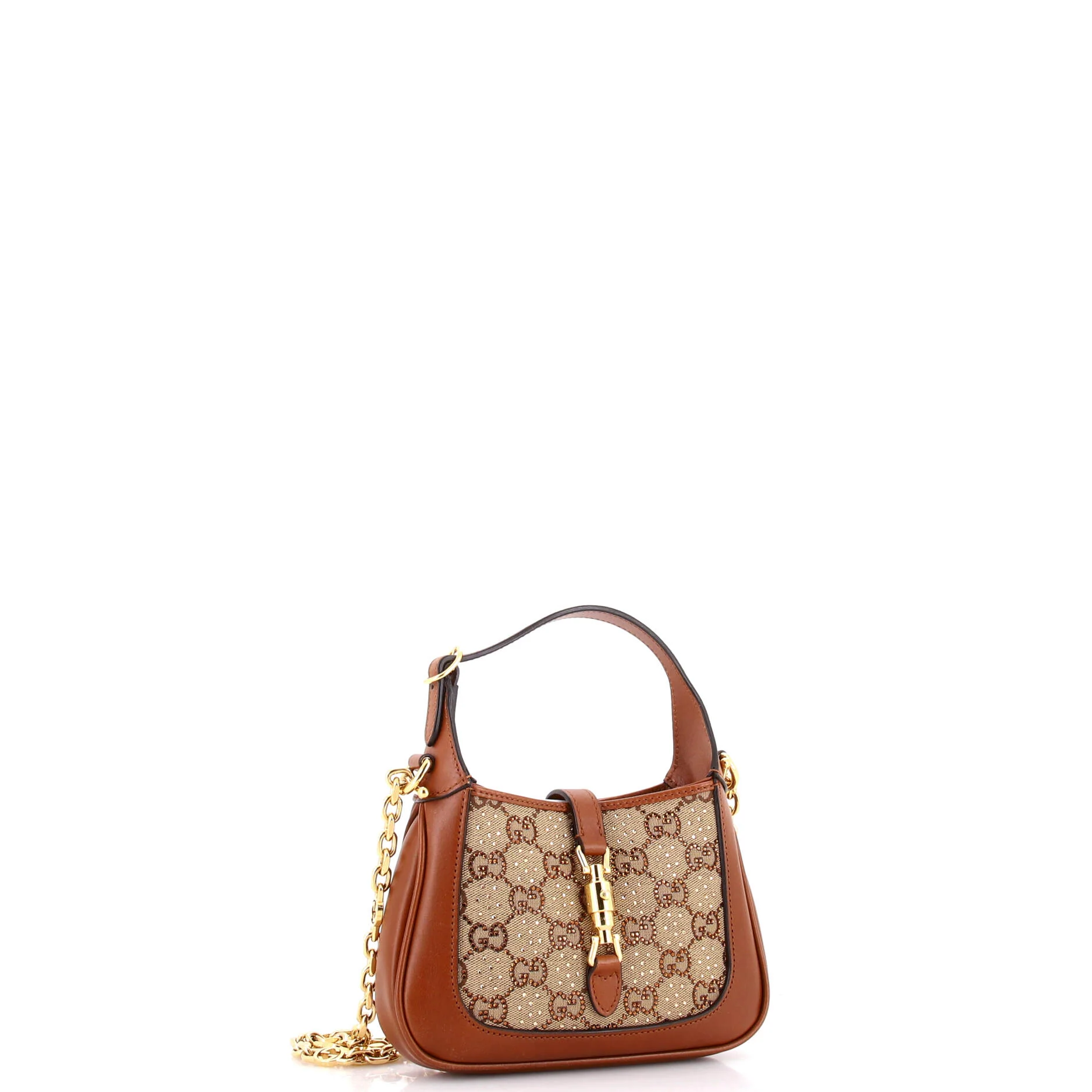 Jackie 1961 Chain Hobo Crystal Embellished GG Canvas Mini - Image 2