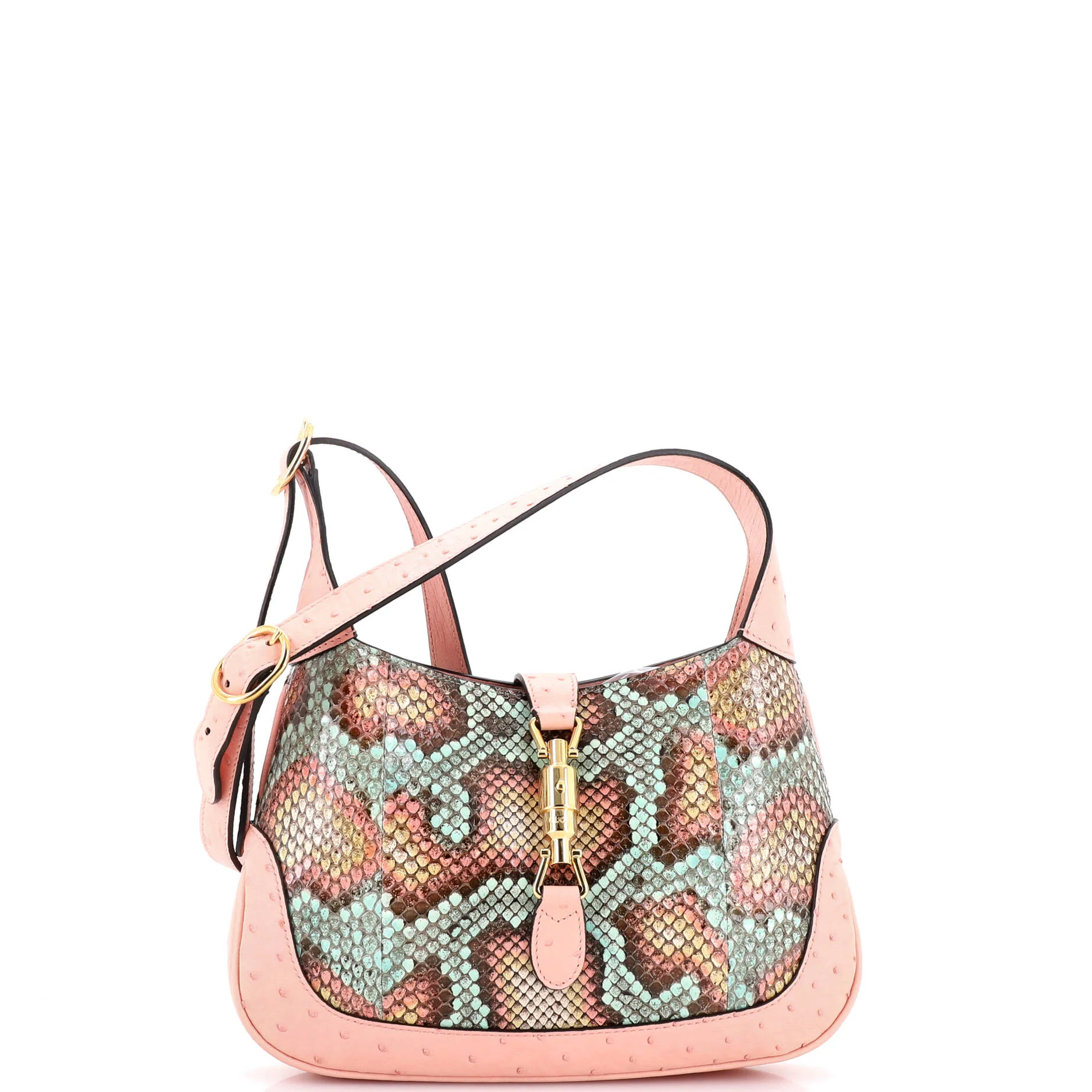 Jackie 1961 Hobo Snakeskin with Ostrich Small