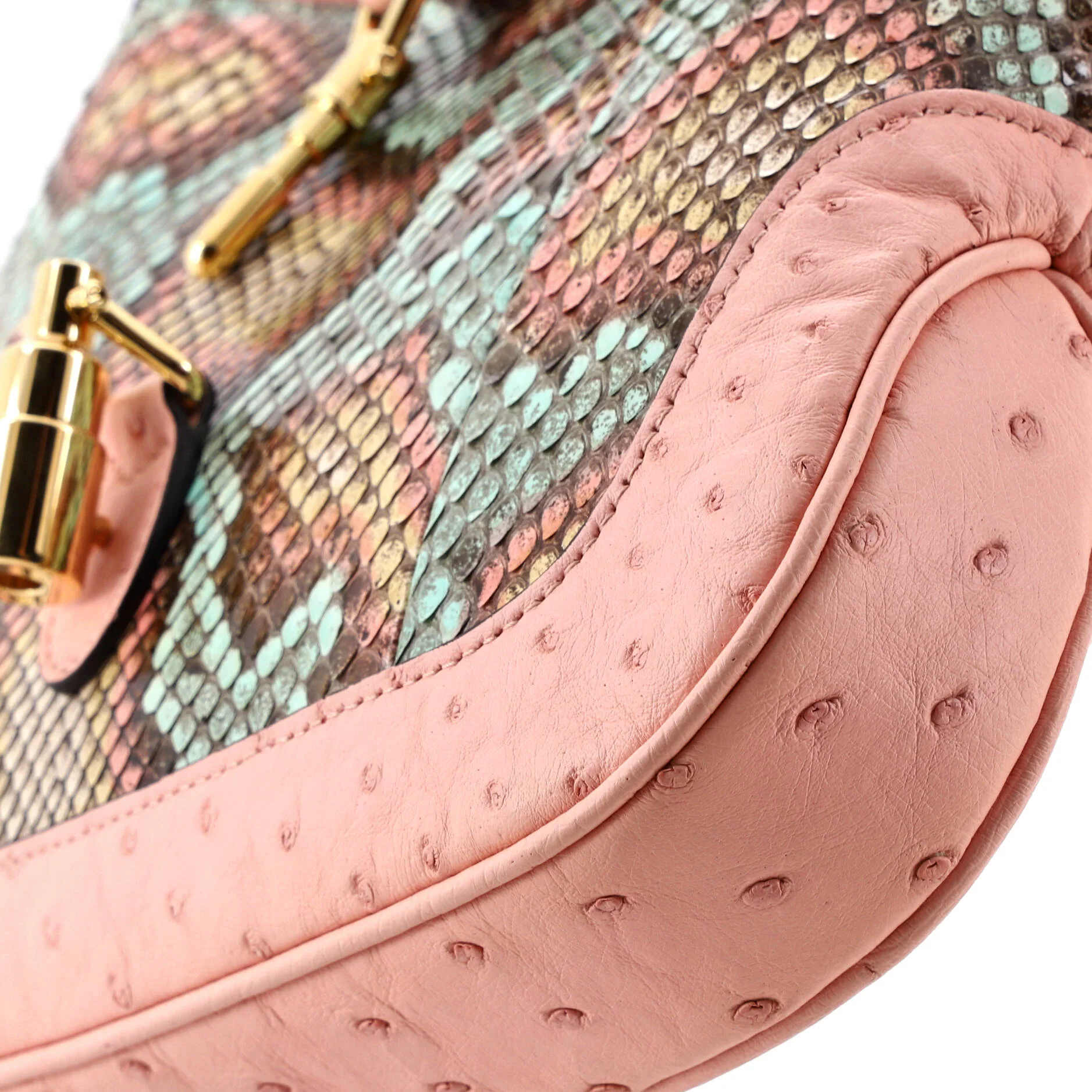 Jackie 1961 Hobo Snakeskin with Ostrich Small - Image 6