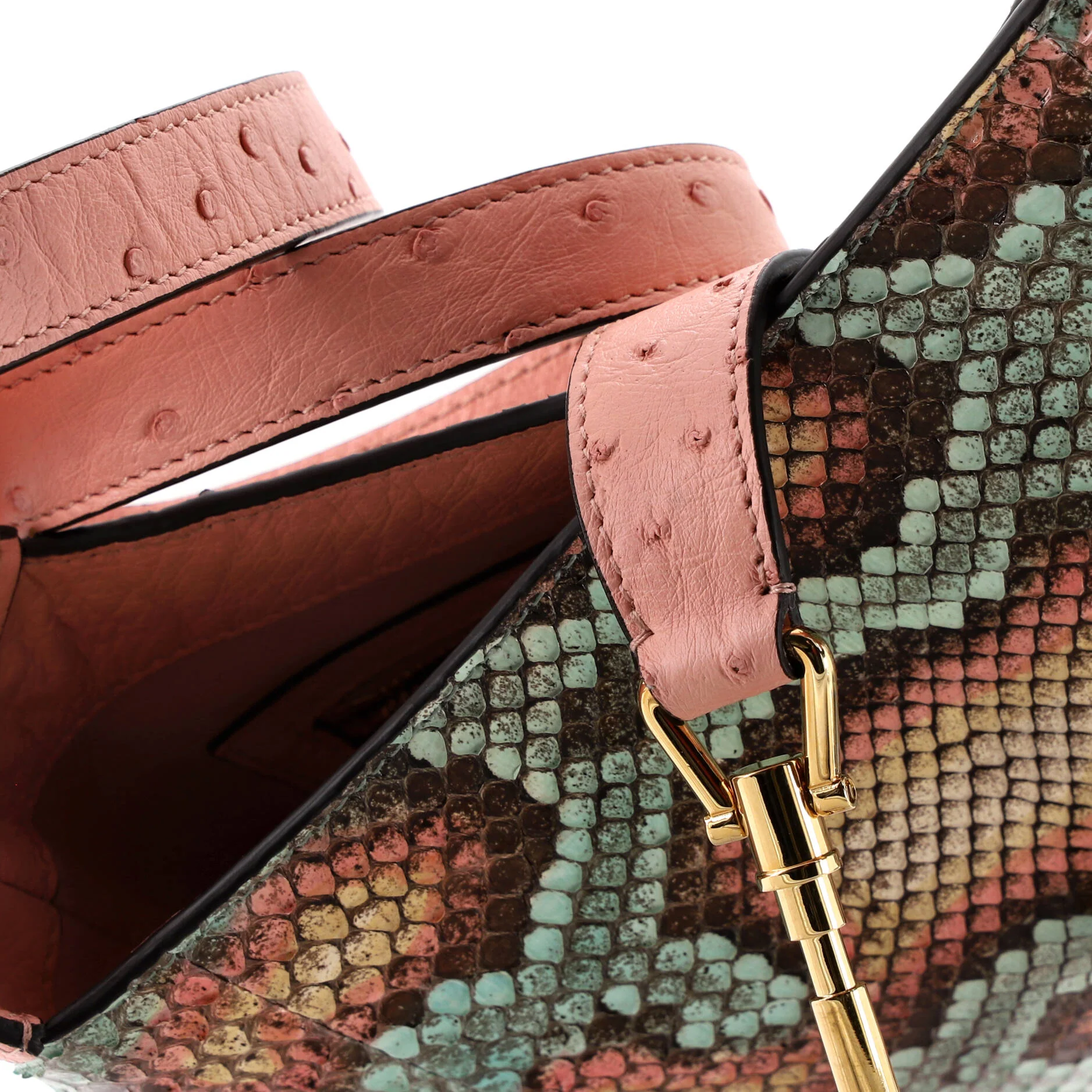 Jackie 1961 Hobo Snakeskin with Ostrich Small - Image 7