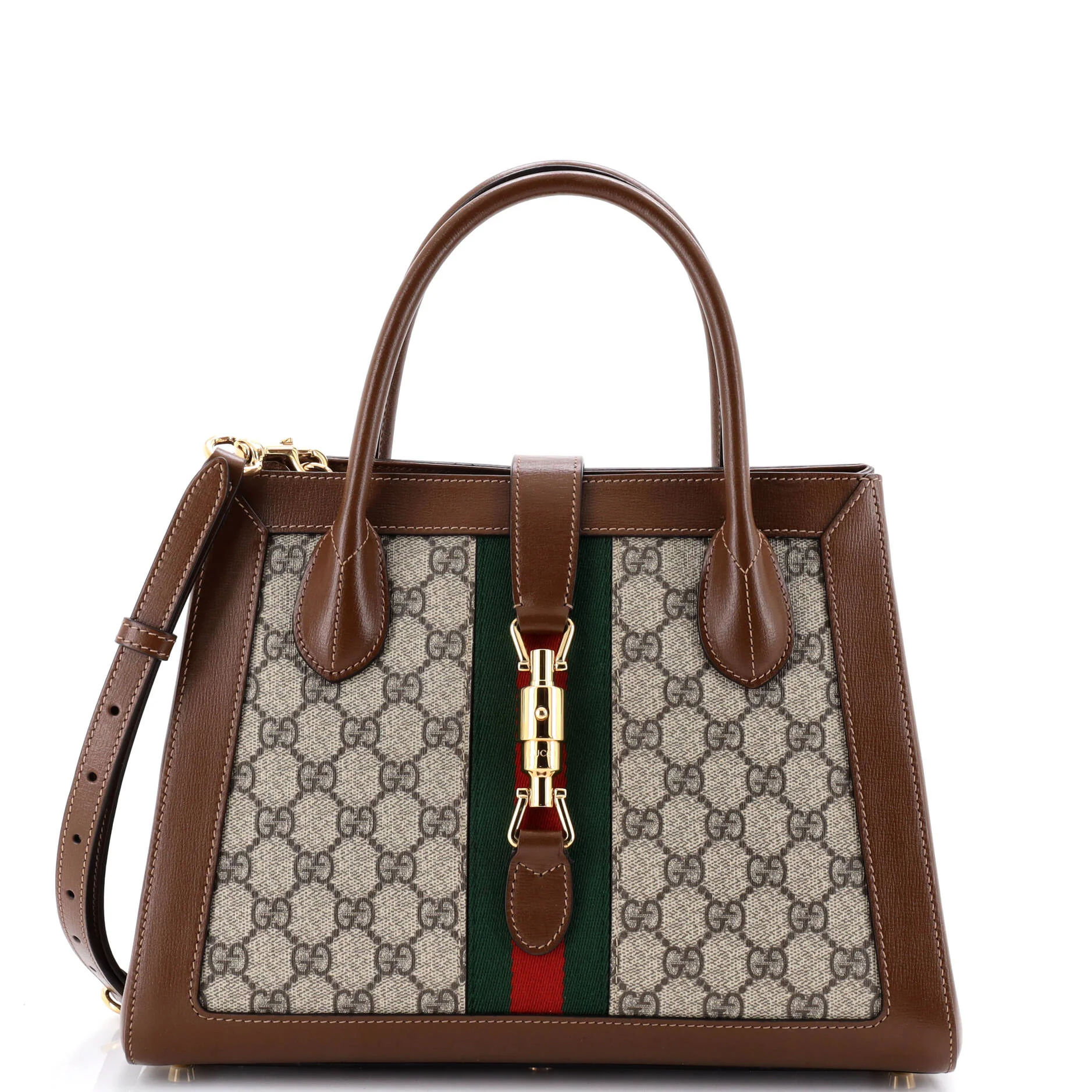 Jackie 1961 Web Tote GG Canvas and Leather Medium