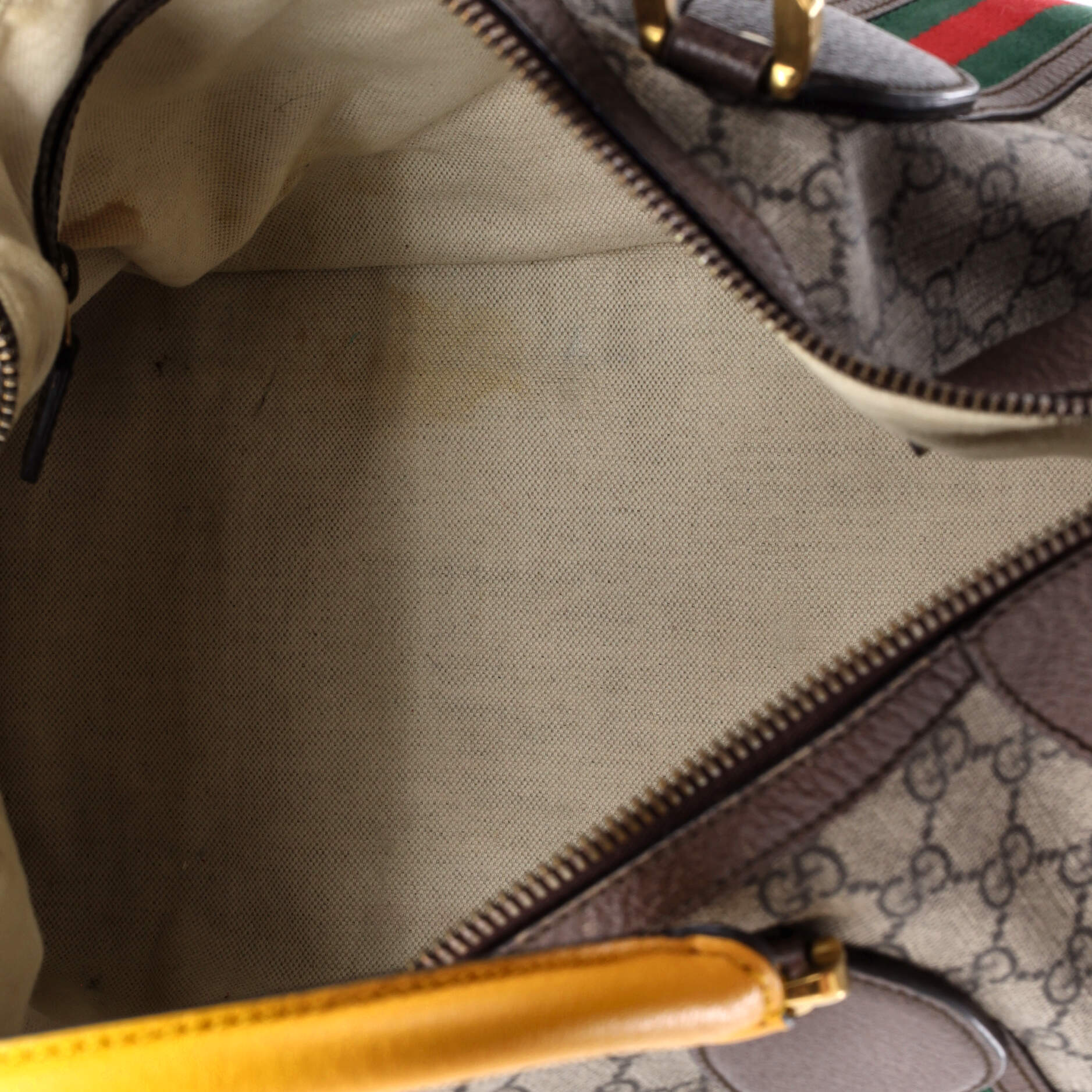Neo Vintage Web Duffle Bag GG Coated Canvas with Leather Medium - Image 5