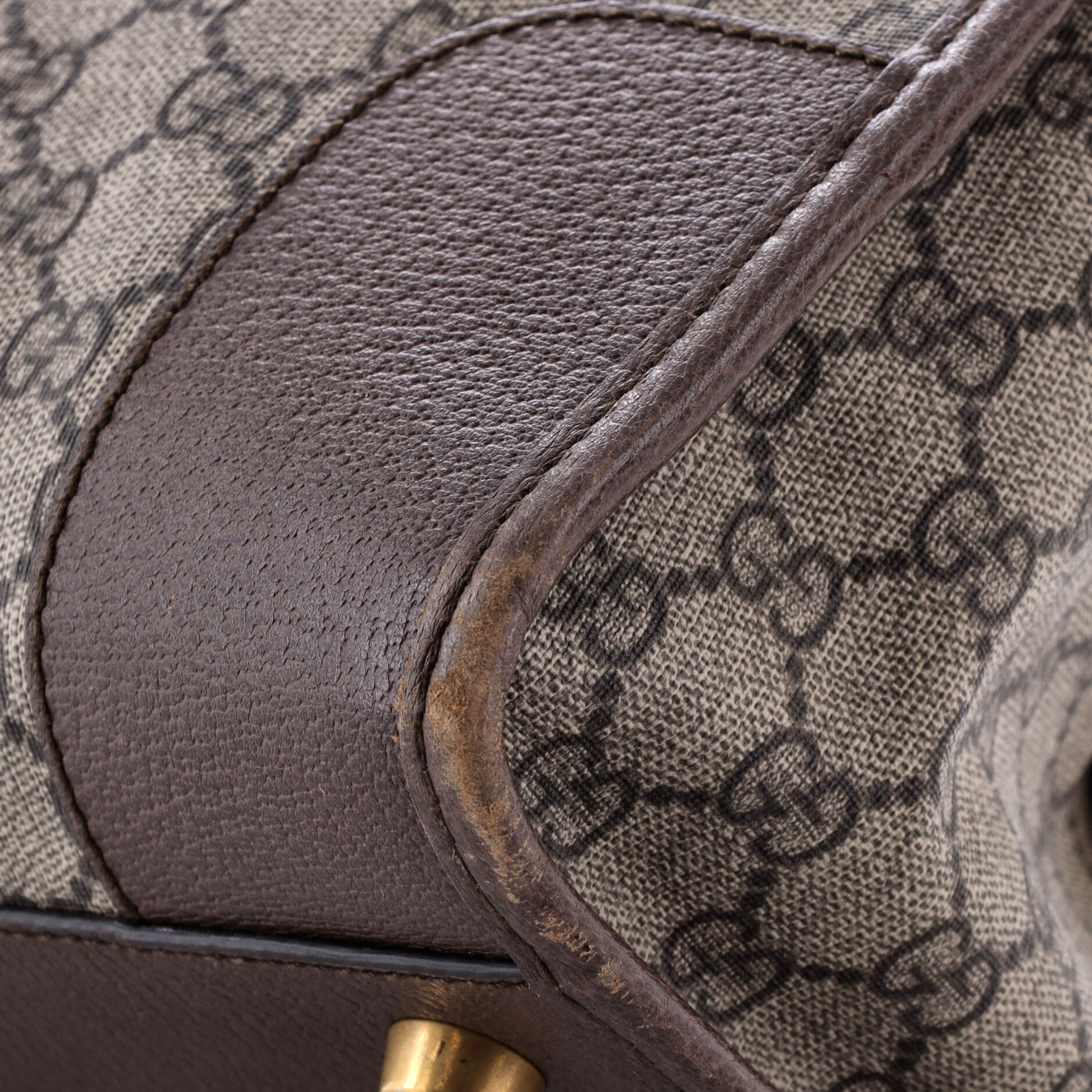 Neo Vintage Web Duffle Bag GG Coated Canvas with Leather Medium - Image 6
