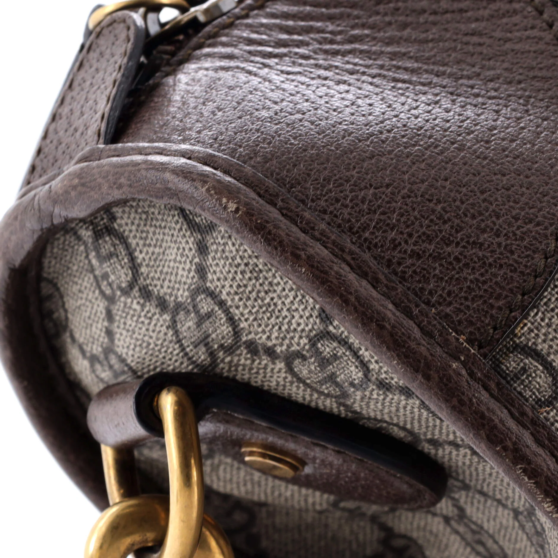 Neo Vintage Web Duffle Bag GG Coated Canvas with Leather Medium - Image 8