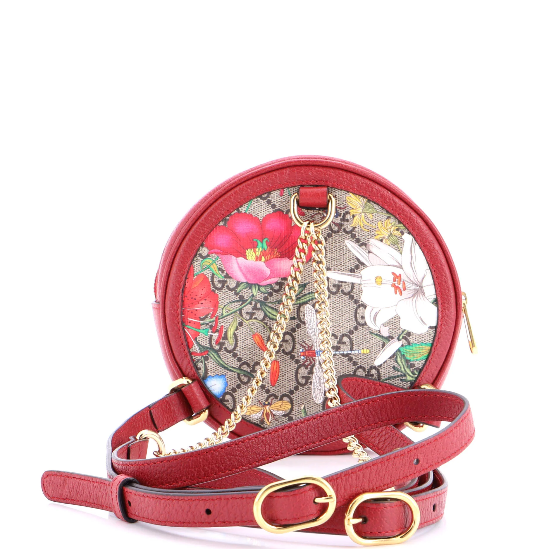 Ophidia Round Backpack Flora GG Coated Canvas Mini - Image 3