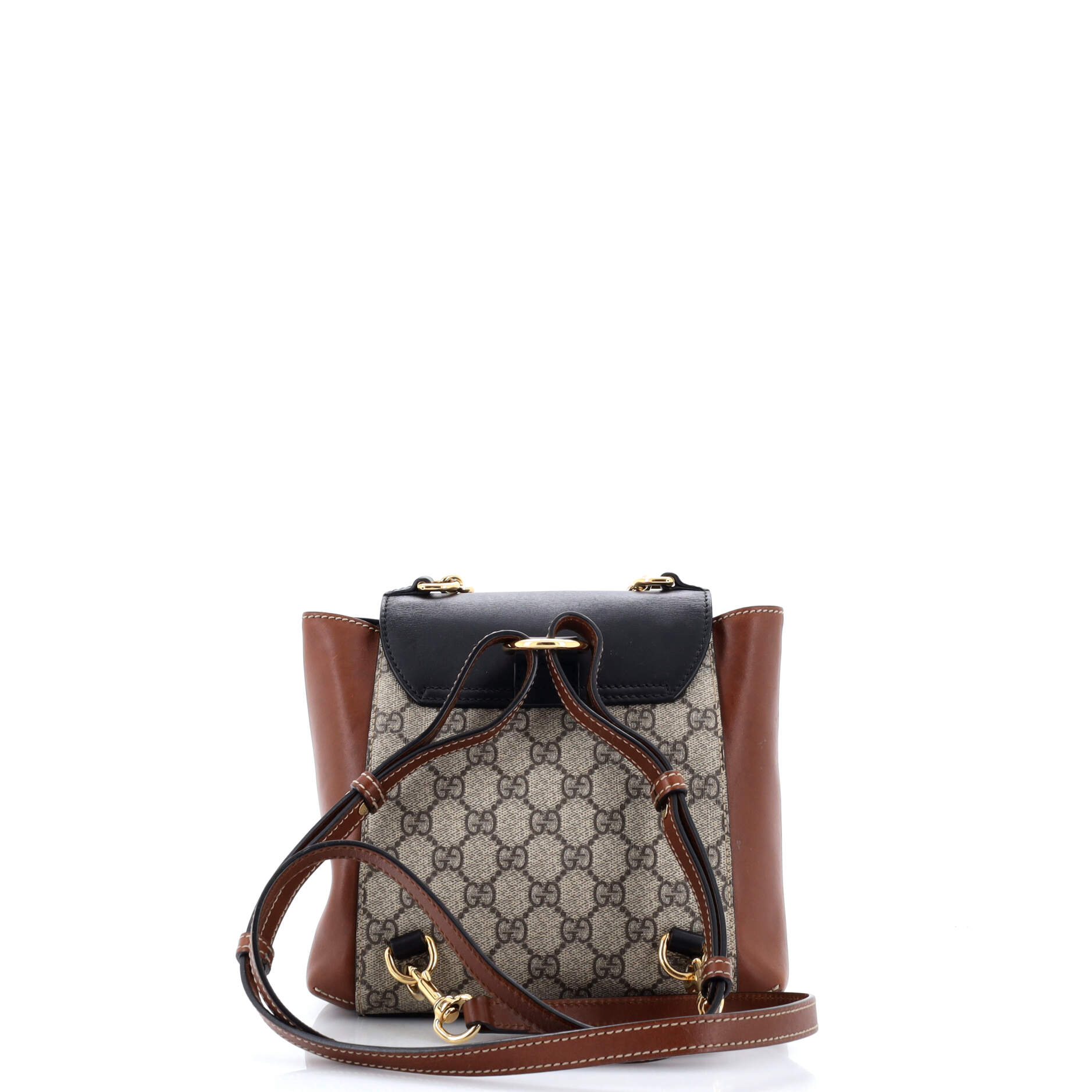 Padlock Backpack GG Coated Canvas and Leather Mini - Image 3