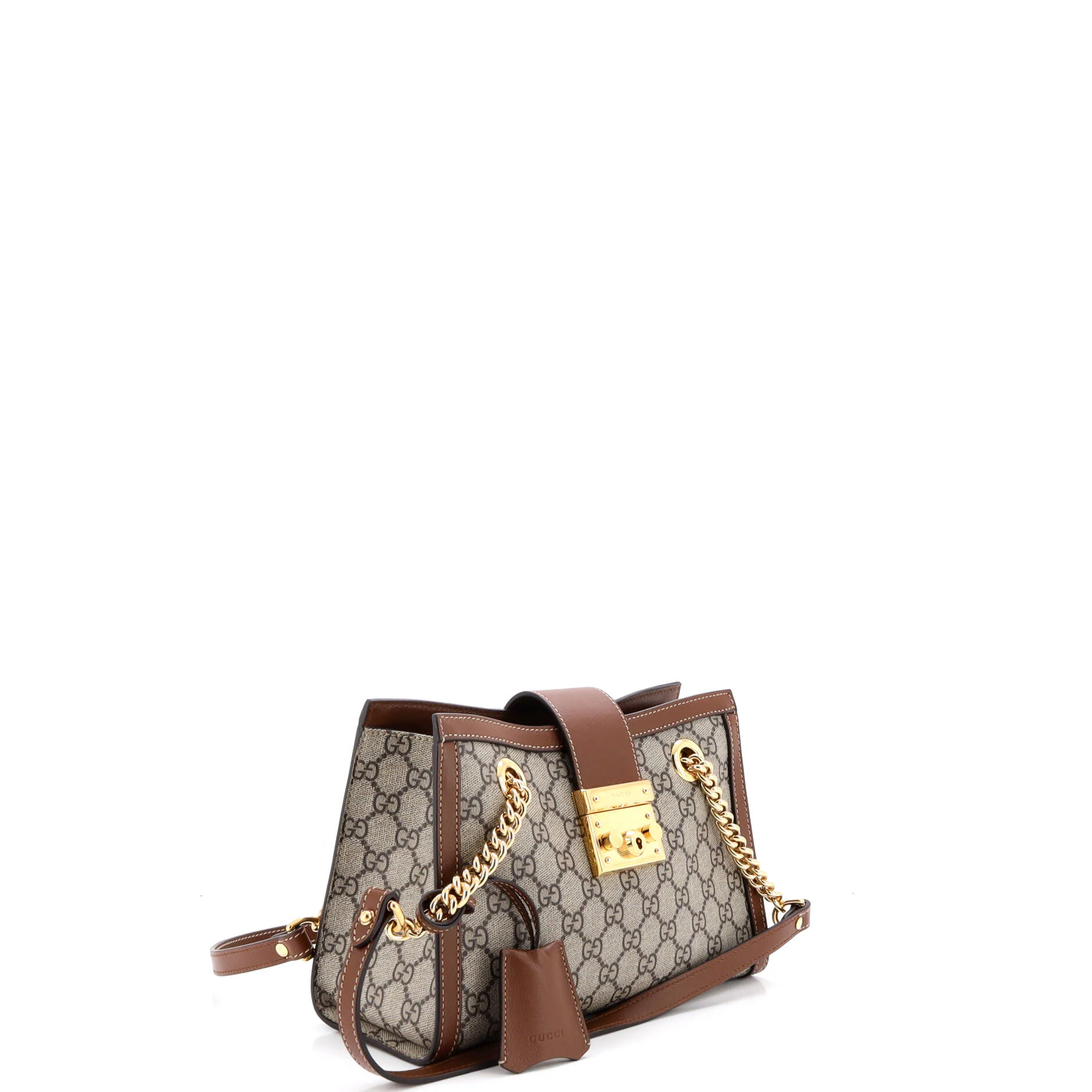Padlock Chain Tote GG Coated Canvas with Leather Small - Image 2