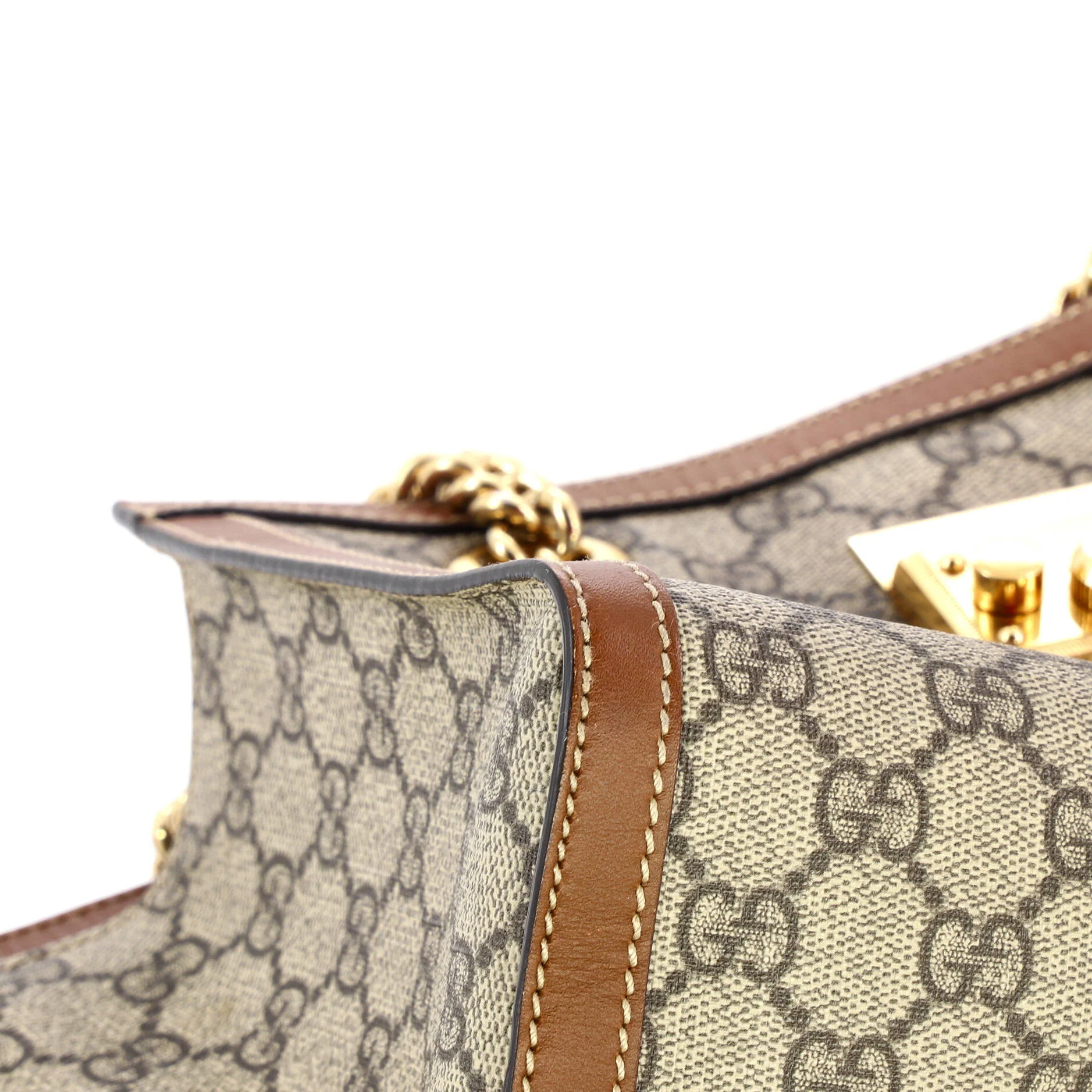 Padlock Chain Tote GG Coated Canvas with Leather Small - Image 7