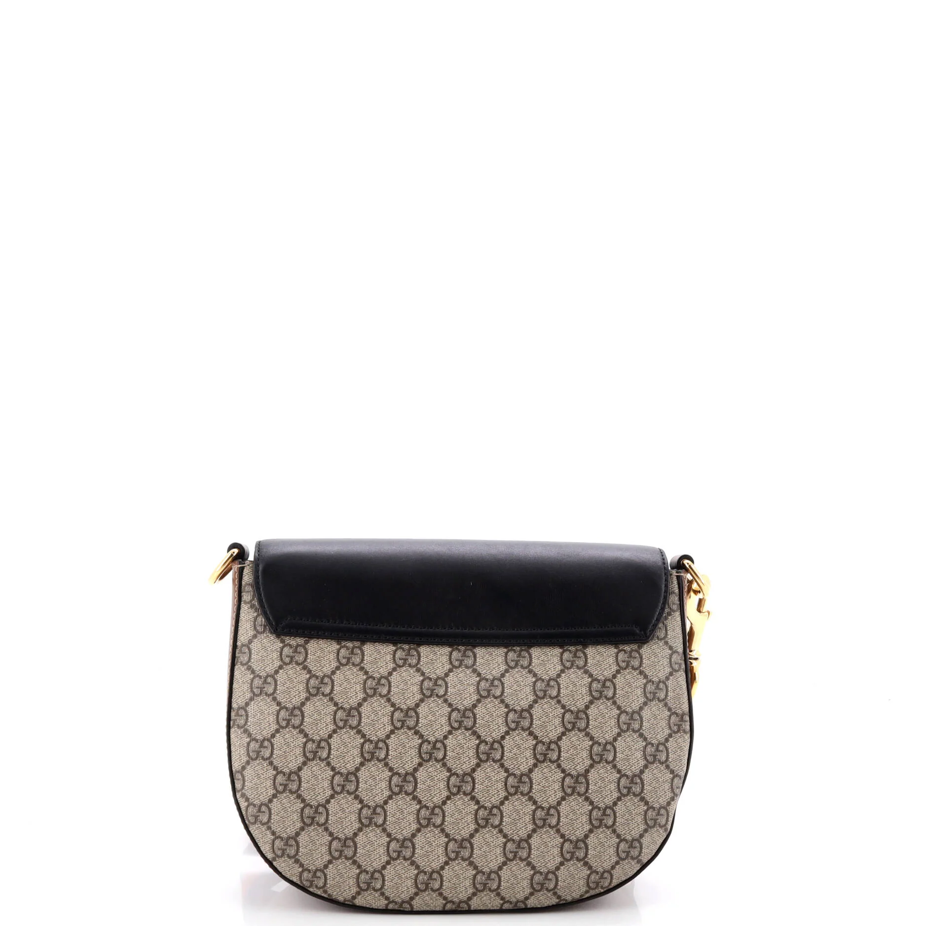 Padlock Saddle Shoulder Bag GG Coated Canvas and Leather Medium - Image 3