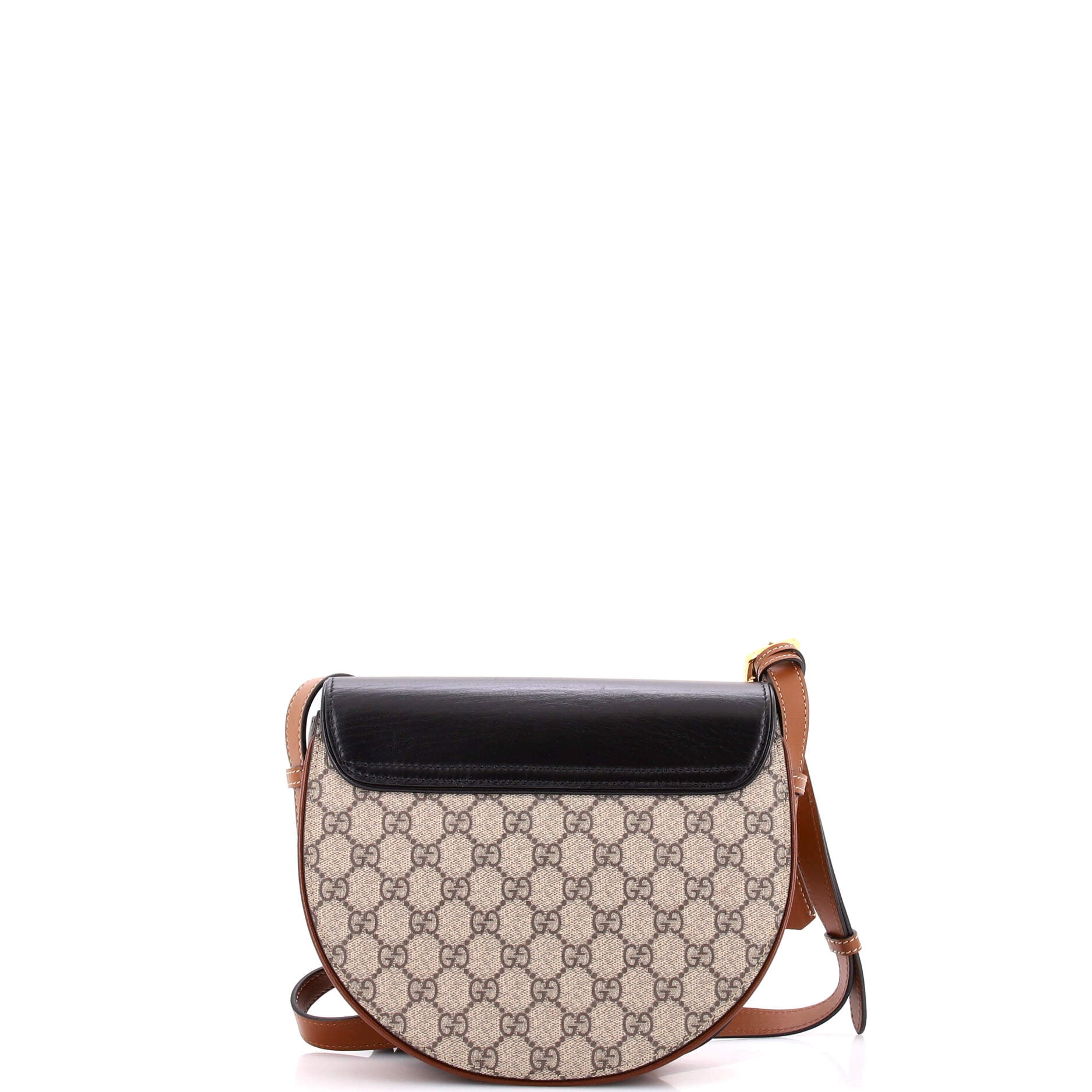 Padlock Saddle Shoulder Bag GG Coated Canvas and Leather Small - Image 3