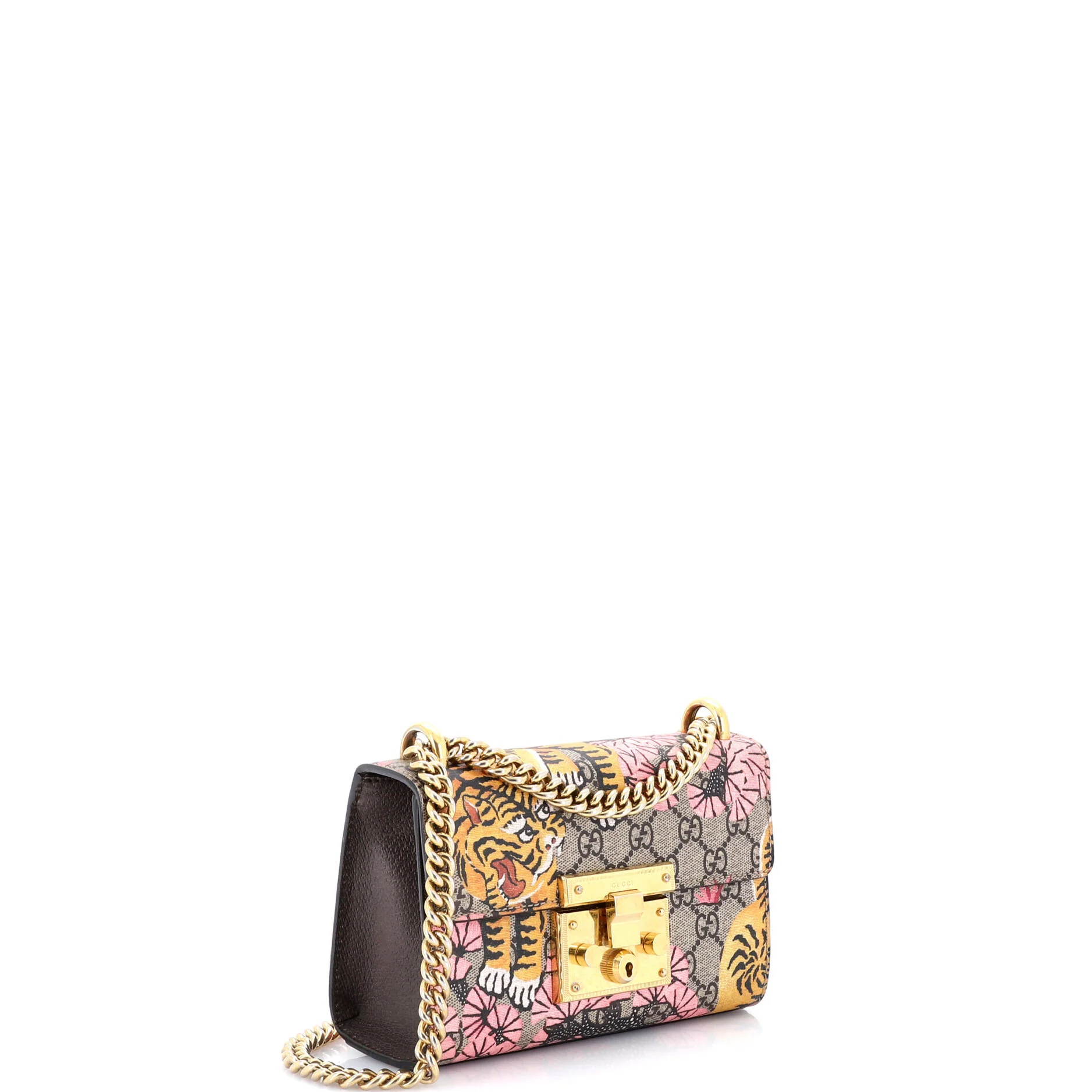 Padlock Shoulder Bag Bengal Print GG Coated Canvas Small - Image 2