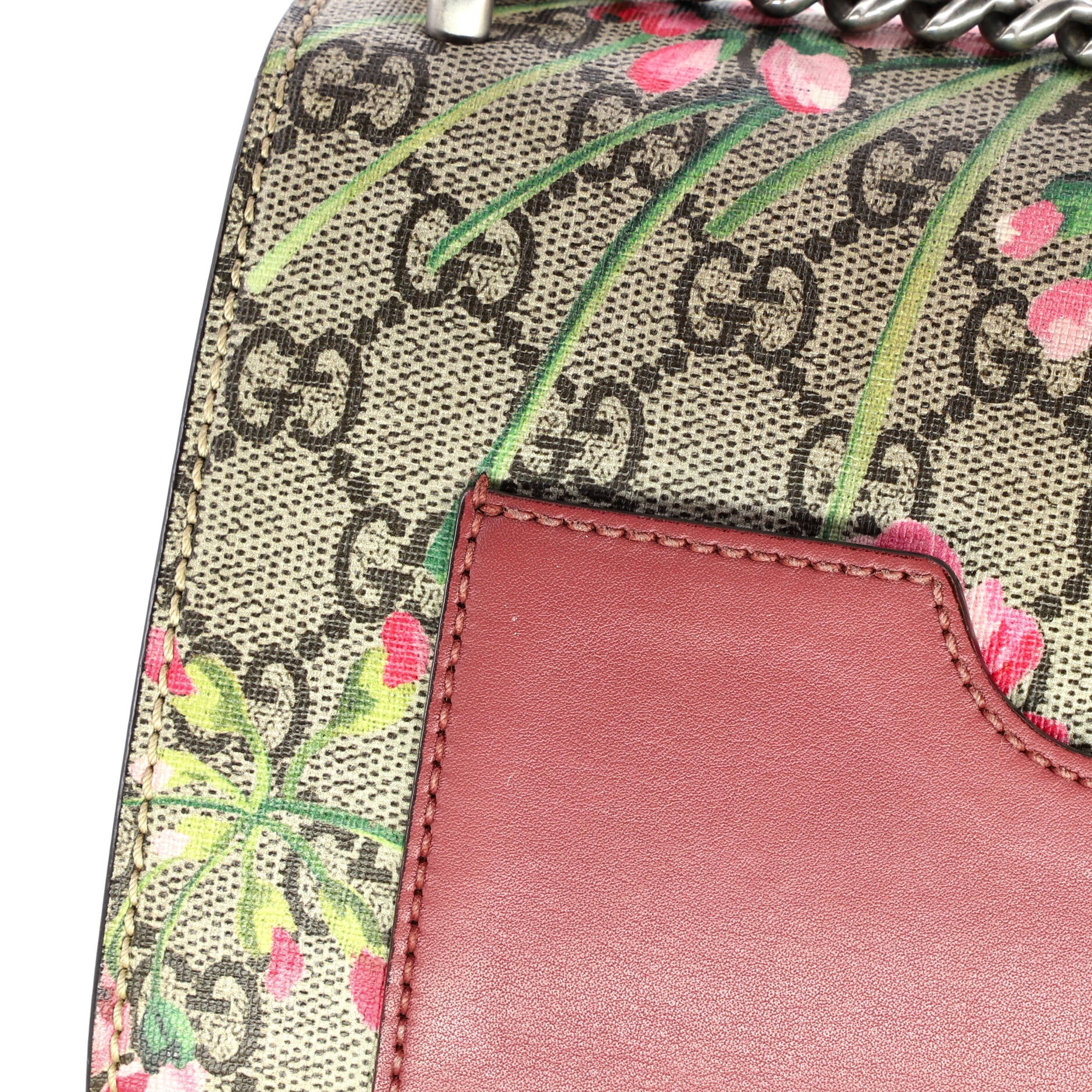 Padlock Shoulder Bag Blooms Print GG Coated Canvas Small - Image 6