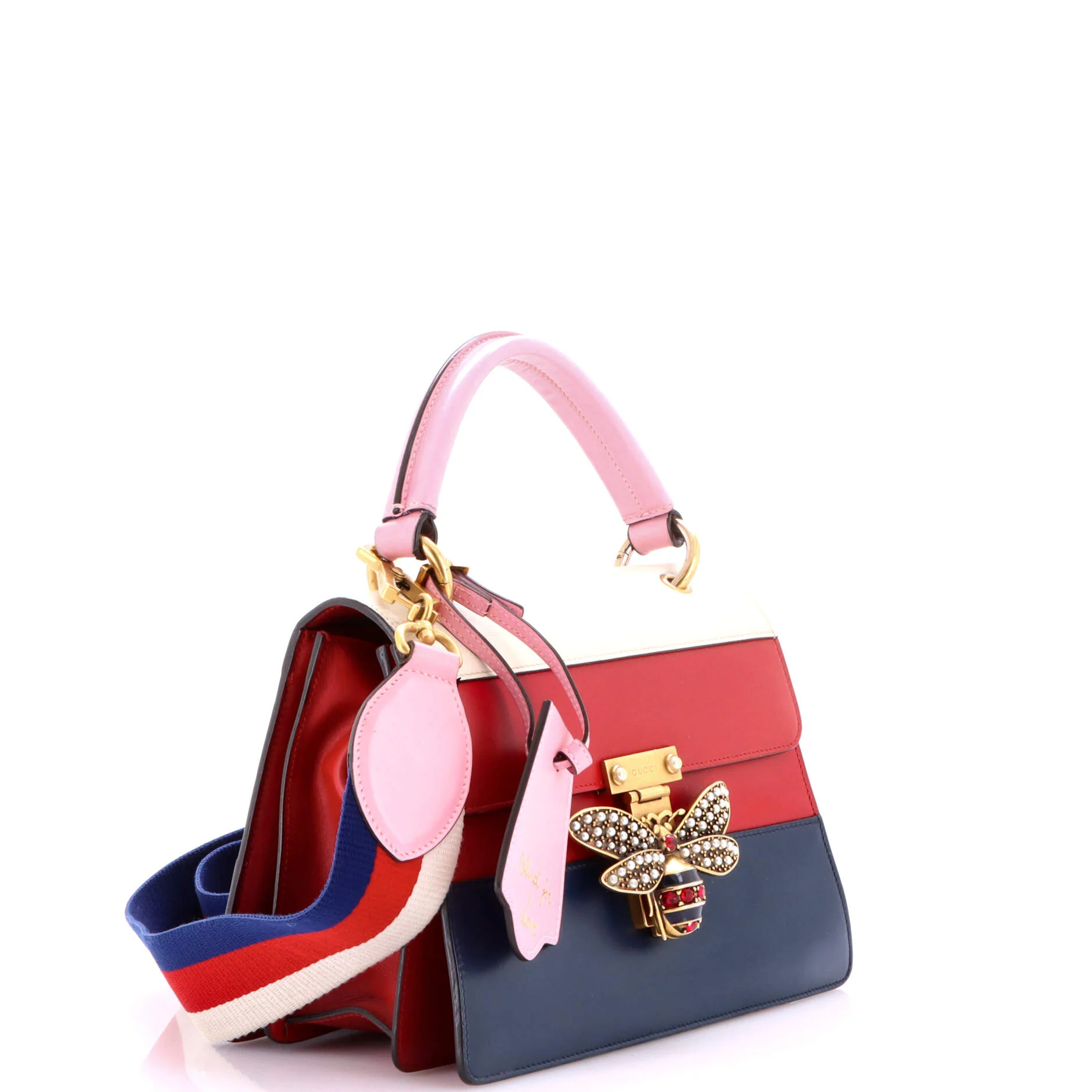 Queen Margaret Top Handle Bag Colorblock Leather Small - Image 2