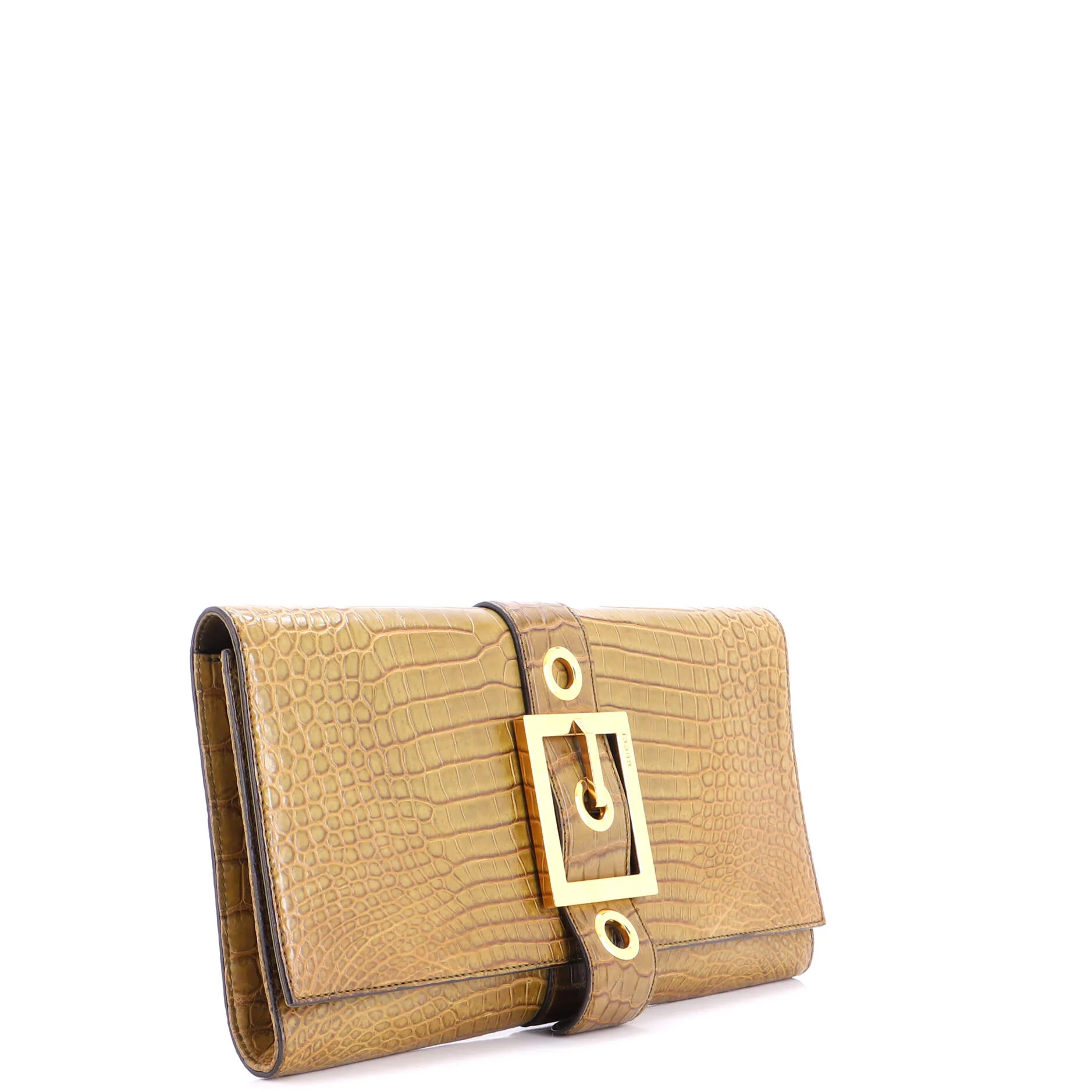 Retro Buckle Clutch Crocodile - Image 2