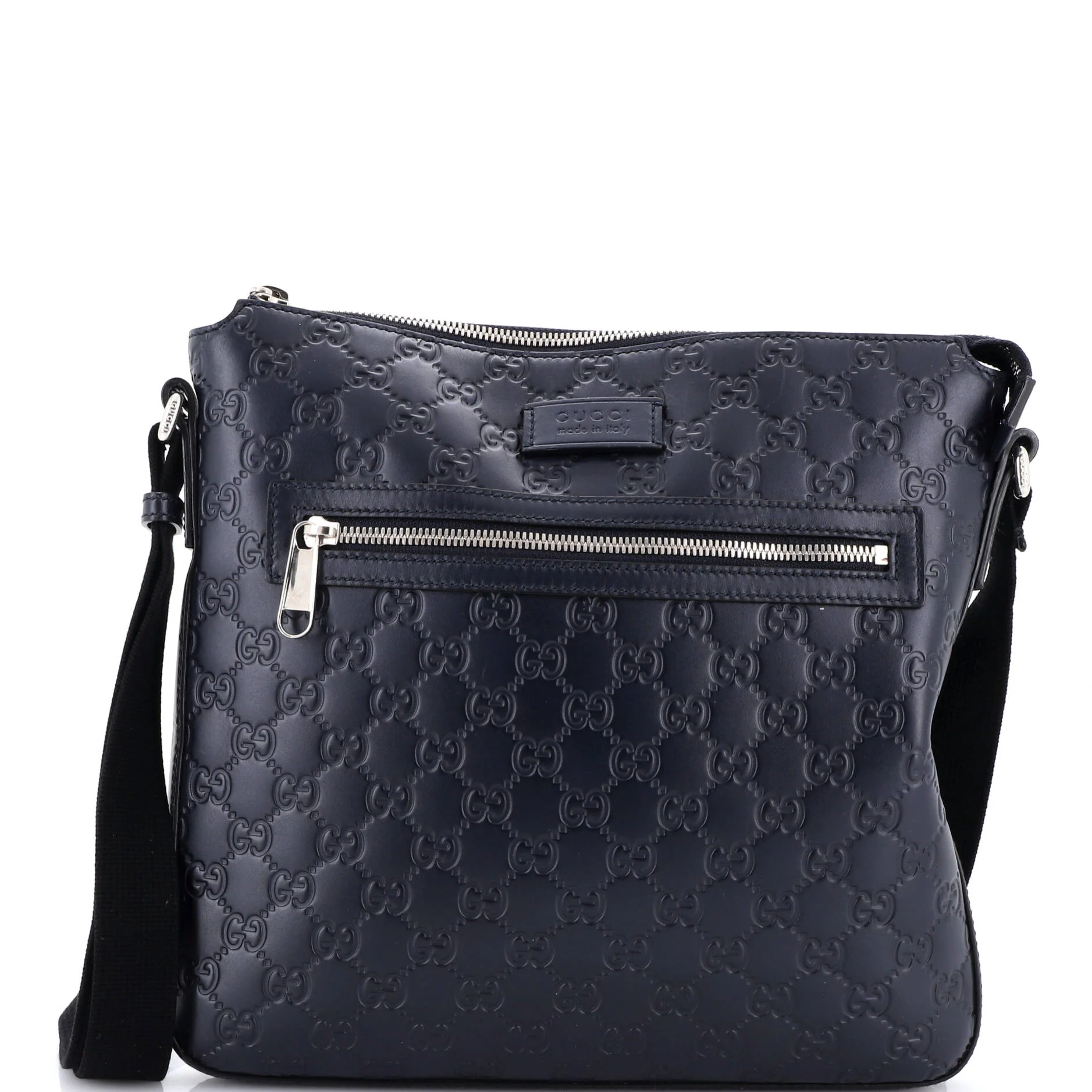 Signature Zip Messenger Bag Guccissima Leather Medium