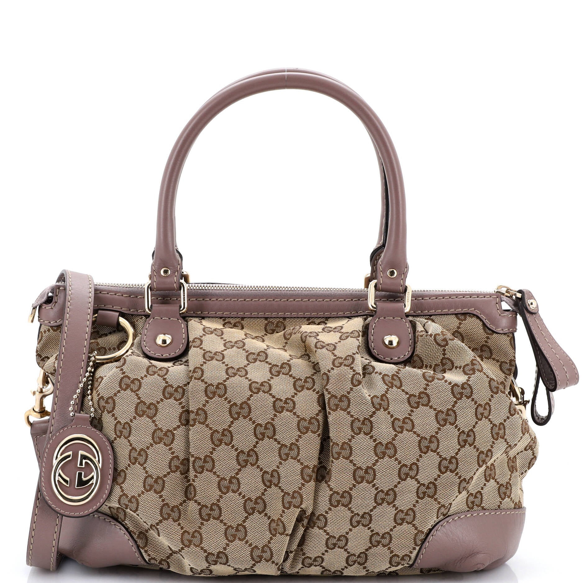Sukey Top Handle Satchel GG Canvas with Leather Medium