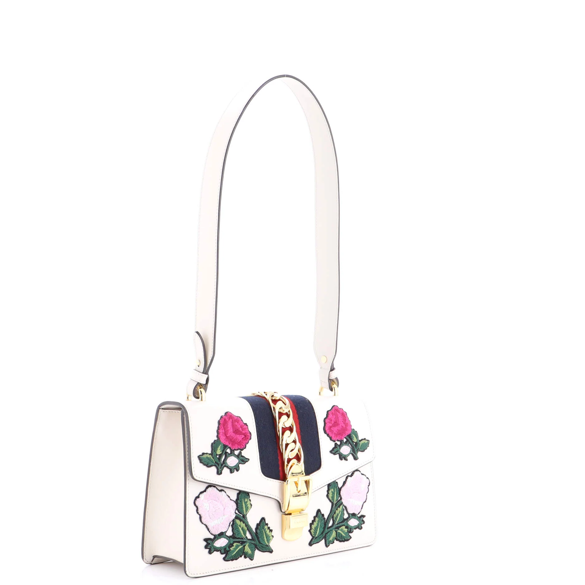 Sylvie Shoulder Bag Embroidered Leather Small - Image 2
