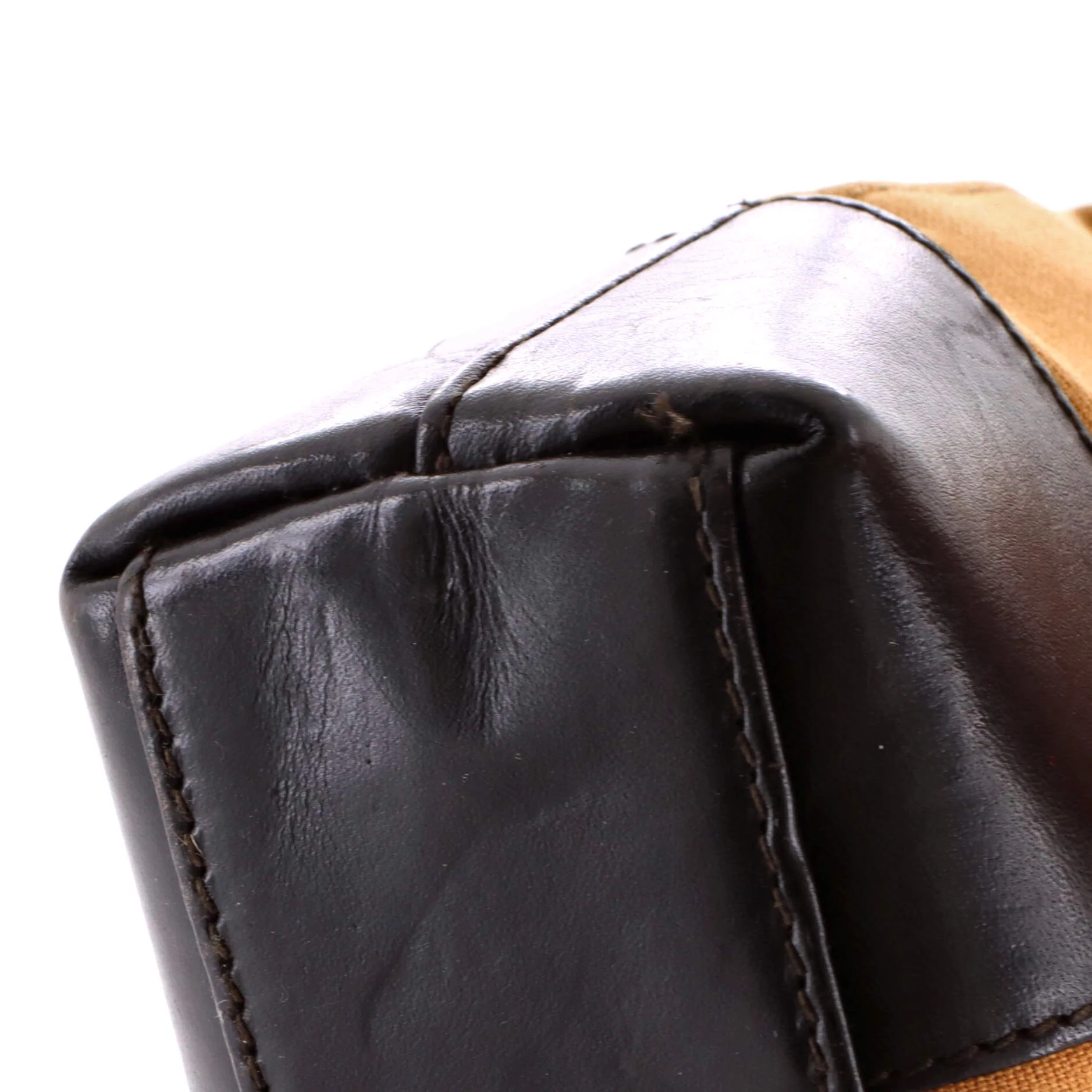 Vintage Web Shoulder Bag Canvas and Leather - Image 6