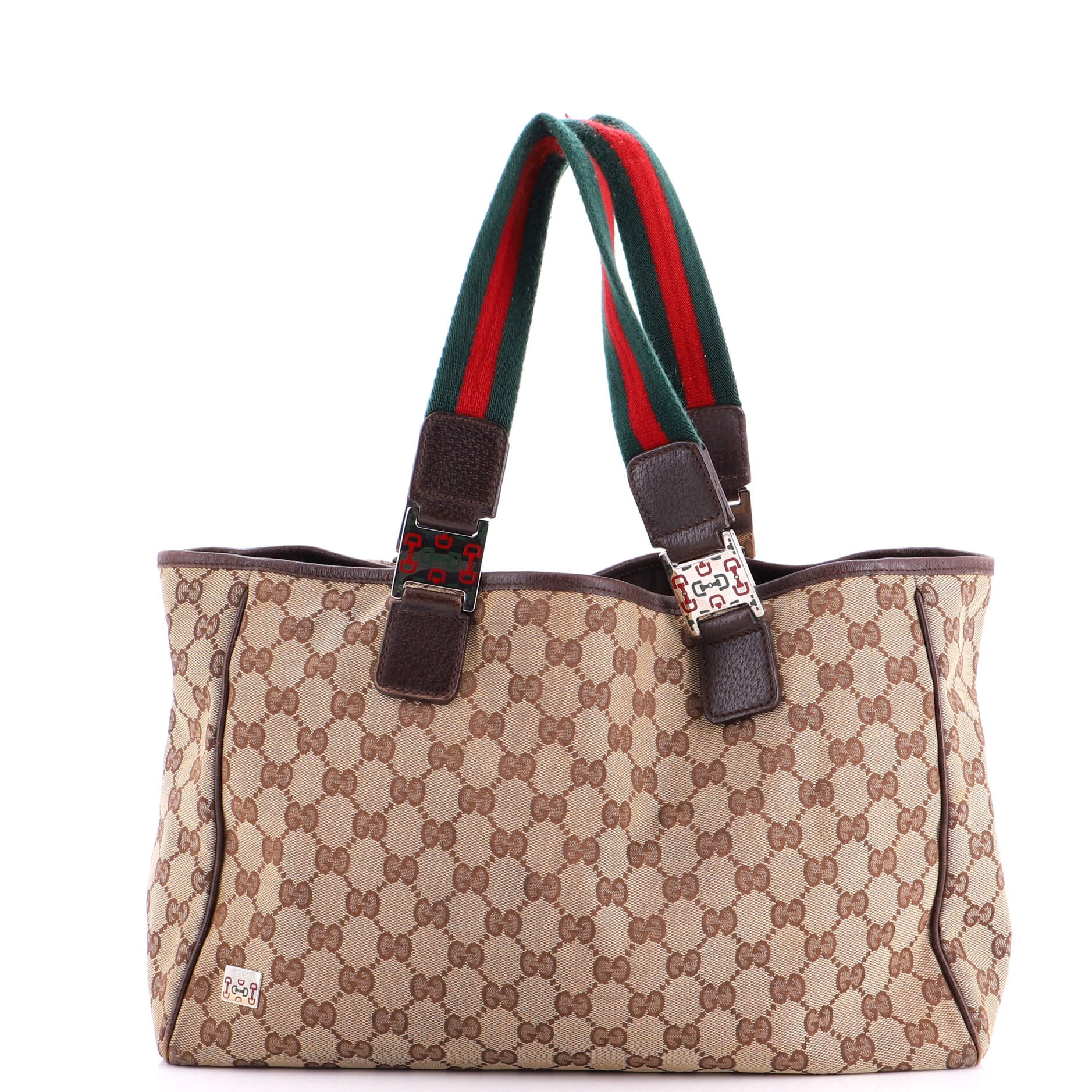 Web Handle Buckle Tote GG Canvas Large - Image 3