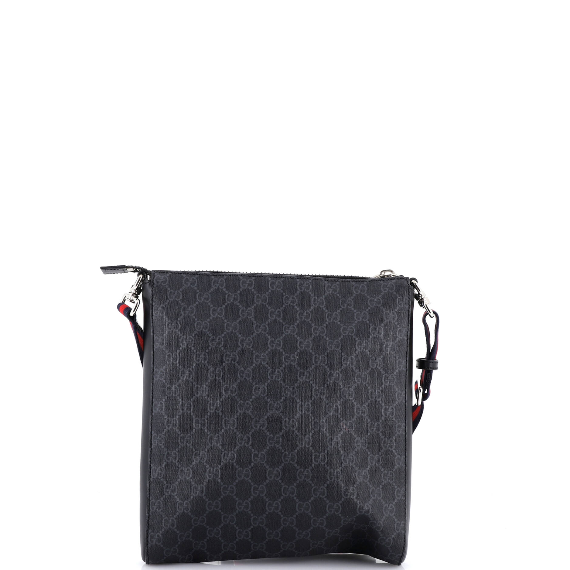 Web Strap Front Zip Messenger Bag GG Coated Canvas Medium - Image 3