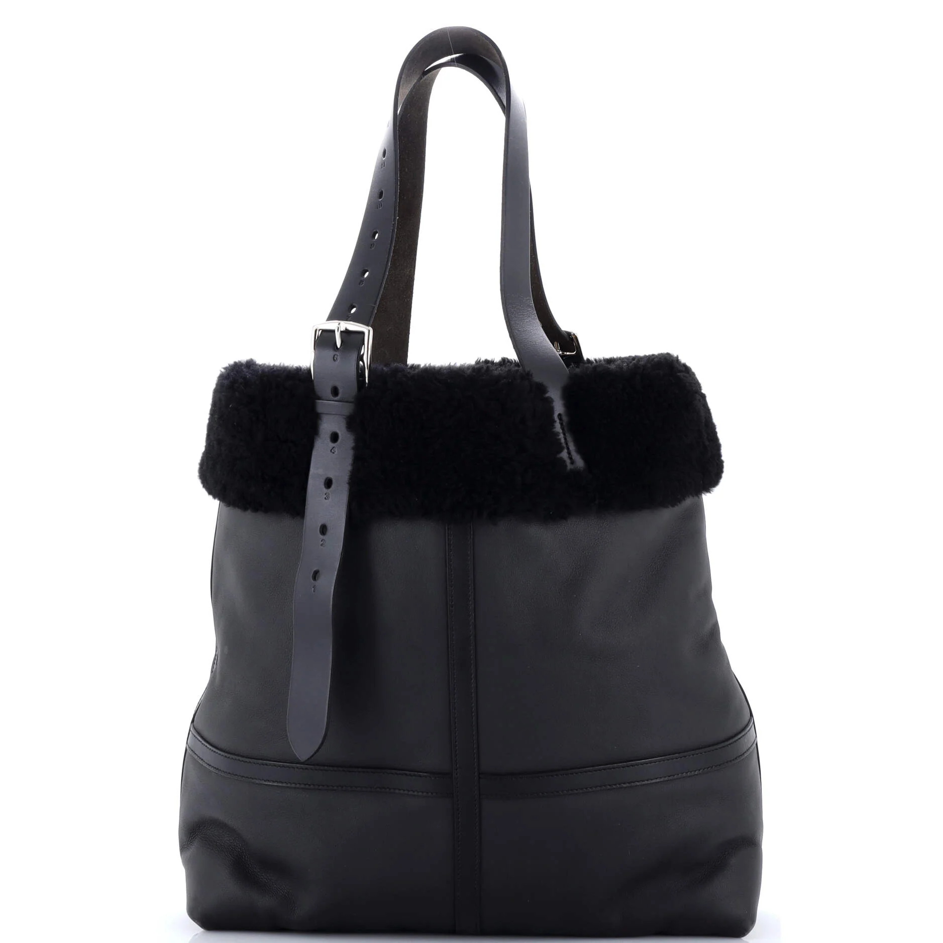 Aviateur Etriviere Shopping Tote Bag Cristobal with Vache Hunter and Shearling