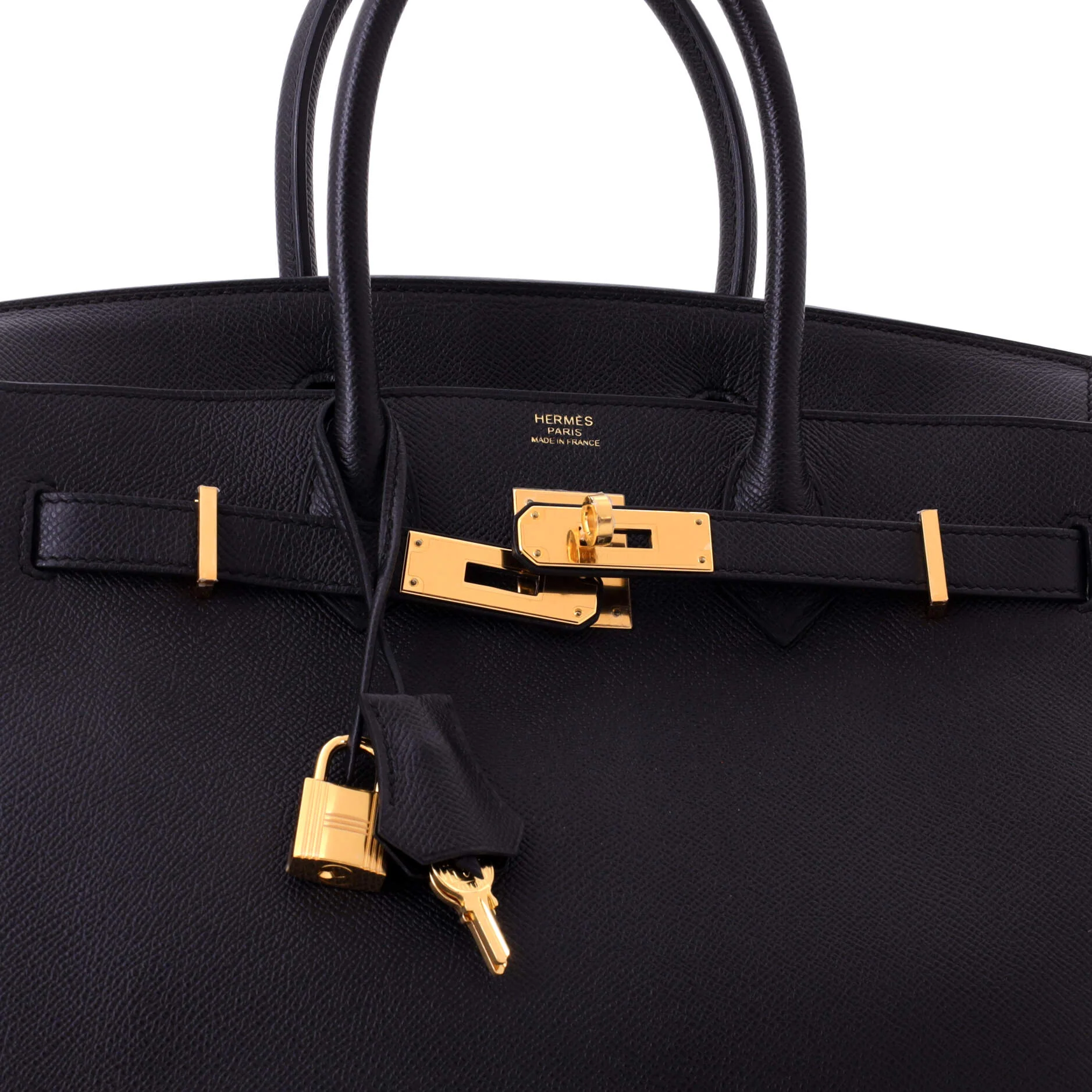 Birkin Handbag Noir Epsom with Gold Hardware 30 - Image 6