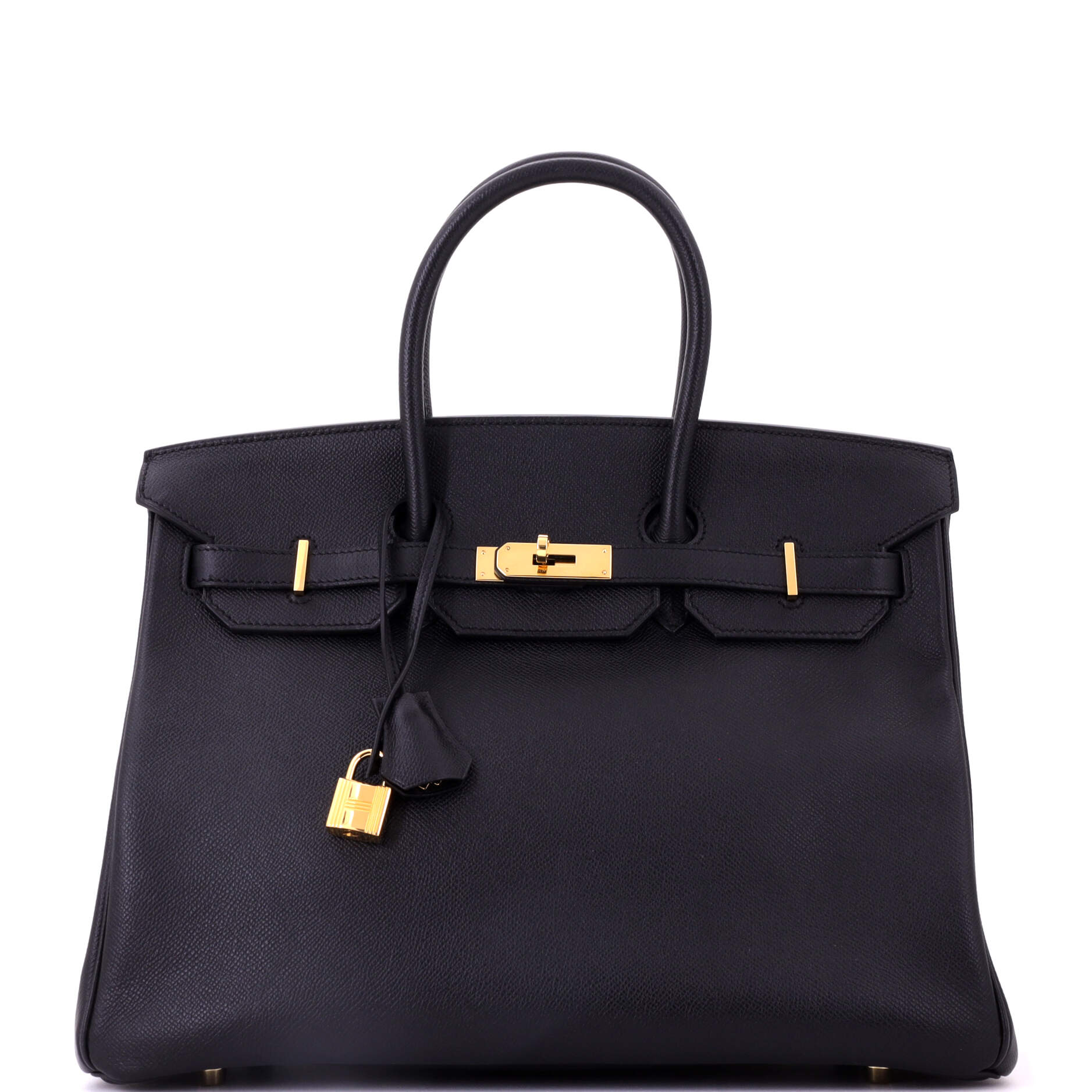 Birkin Handbag Noir Epsom with Gold Hardware 35