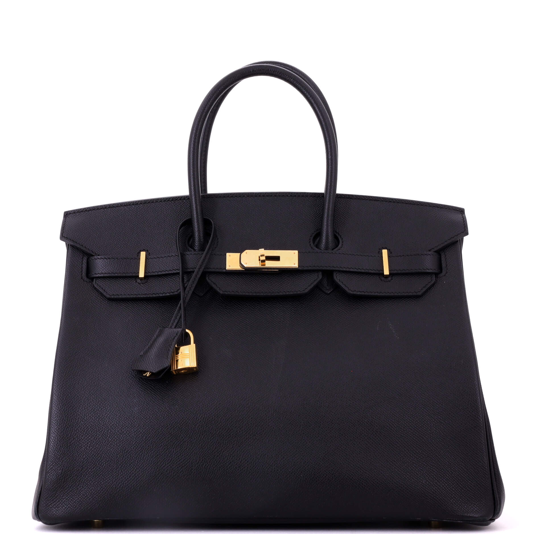 Birkin Handbag Noir Epsom with Gold Hardware 35