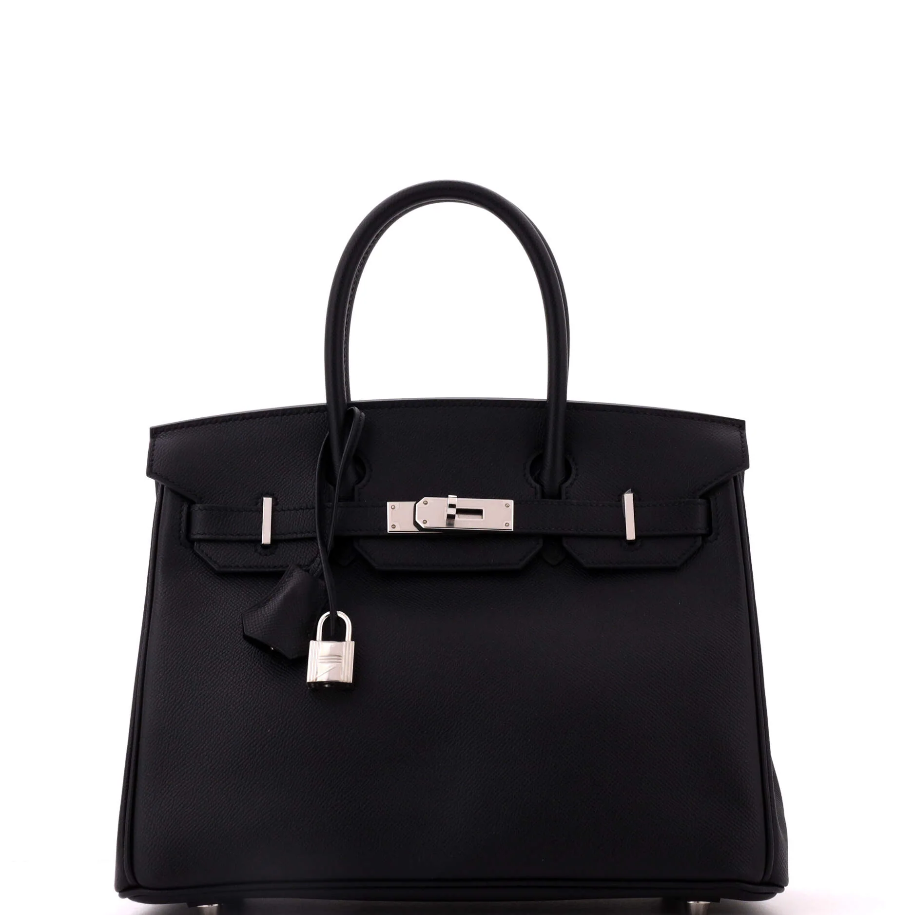 Birkin Handbag Noir Epsom with Palladium Hardware 30