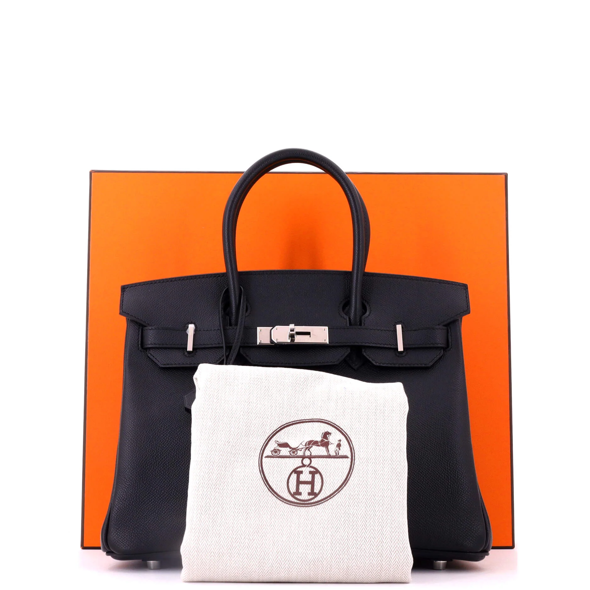 Birkin Handbag Noir Epsom with Palladium Hardware 30 - Image 2
