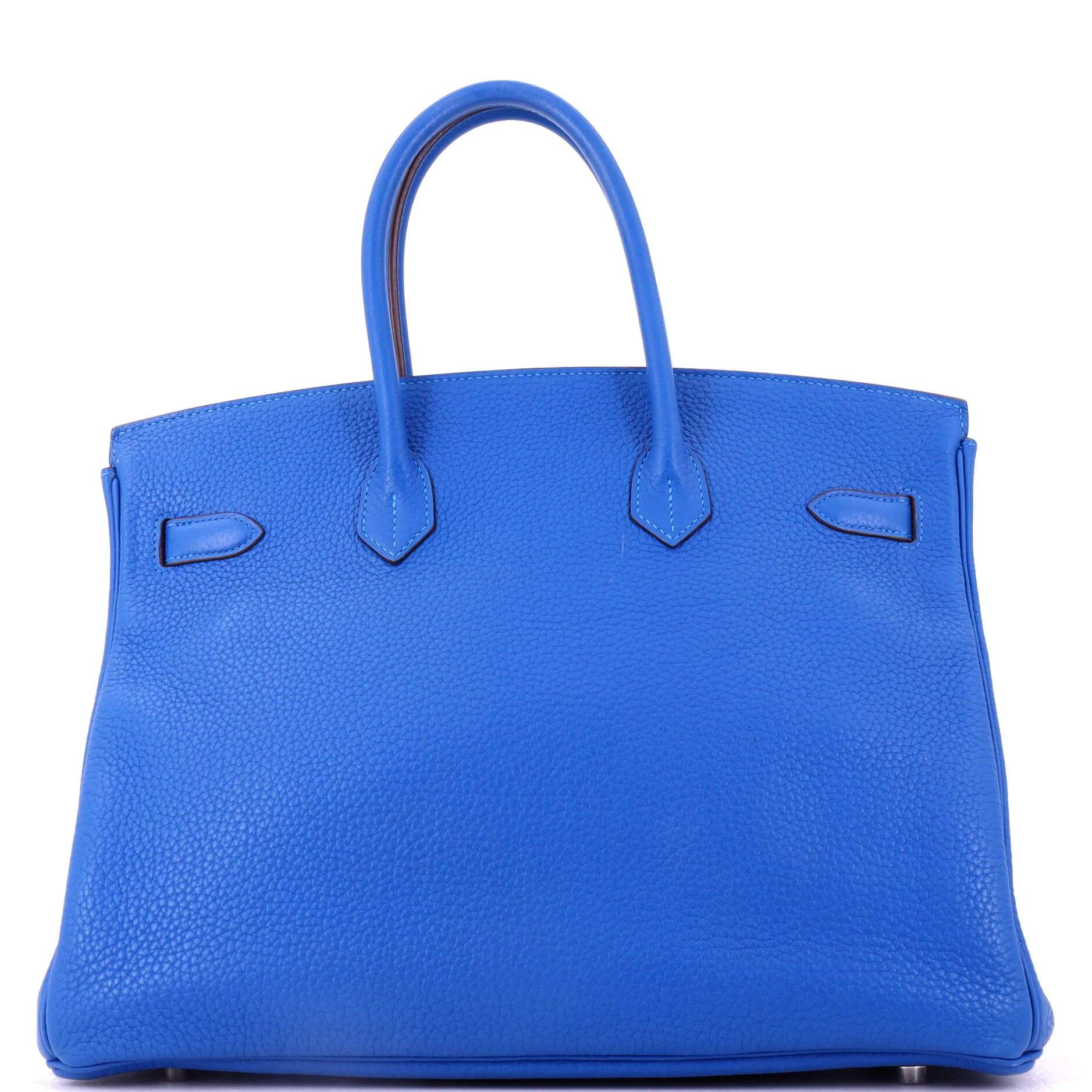 Birkin Handbag Mykonos Clemence with Palladium Hardware 35 - Image 4