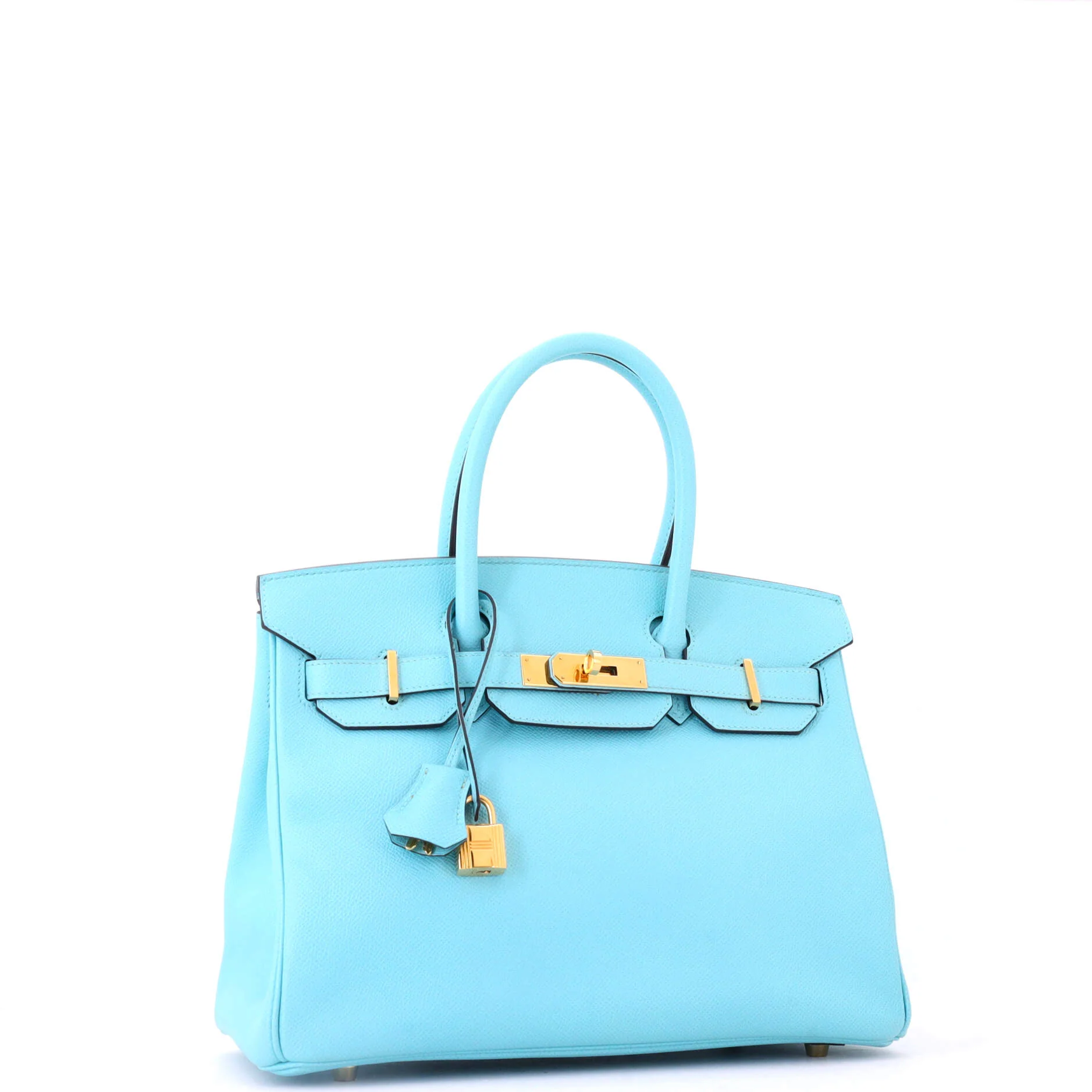 Birkin Handbag Bleu Atoll Epsom with Gold Hardware 30 - Image 2
