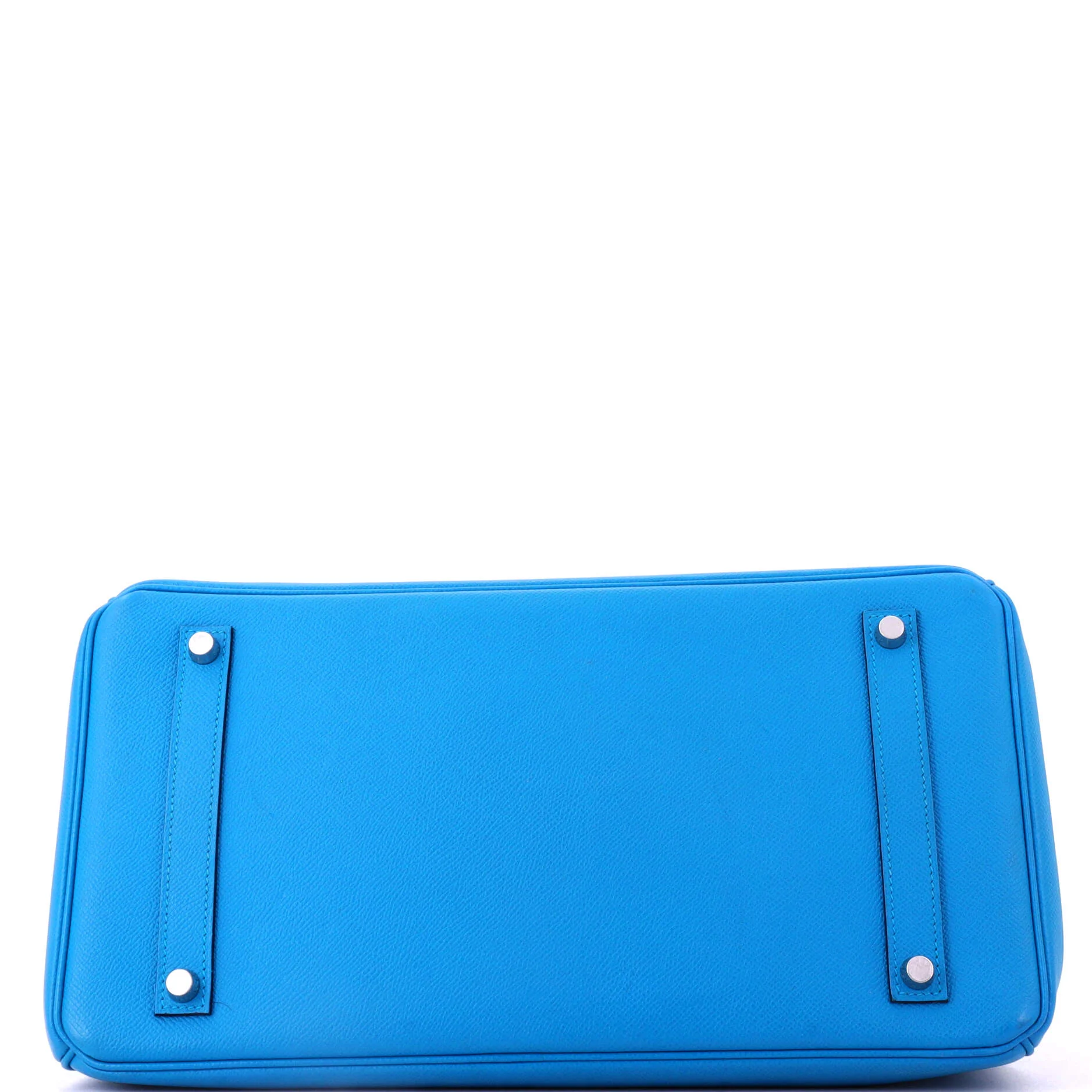 Birkin Handbag Bleu Zanzibar Epsom with Palladium Hardware 35 - Image 4
